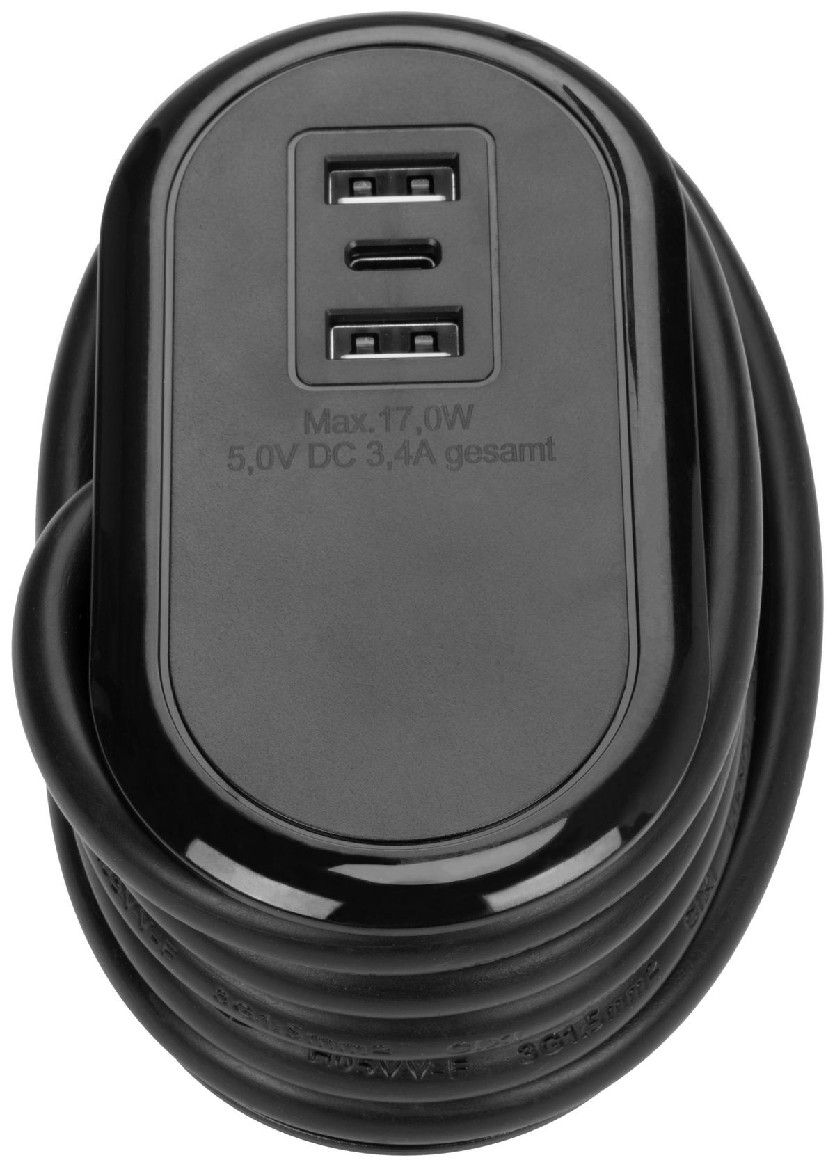 VÍCEFUNKČNÍ ZÁSTRČKA OKU - černá, Konvenční, kov/plast (11,4/6,1/5cm) - Mömax