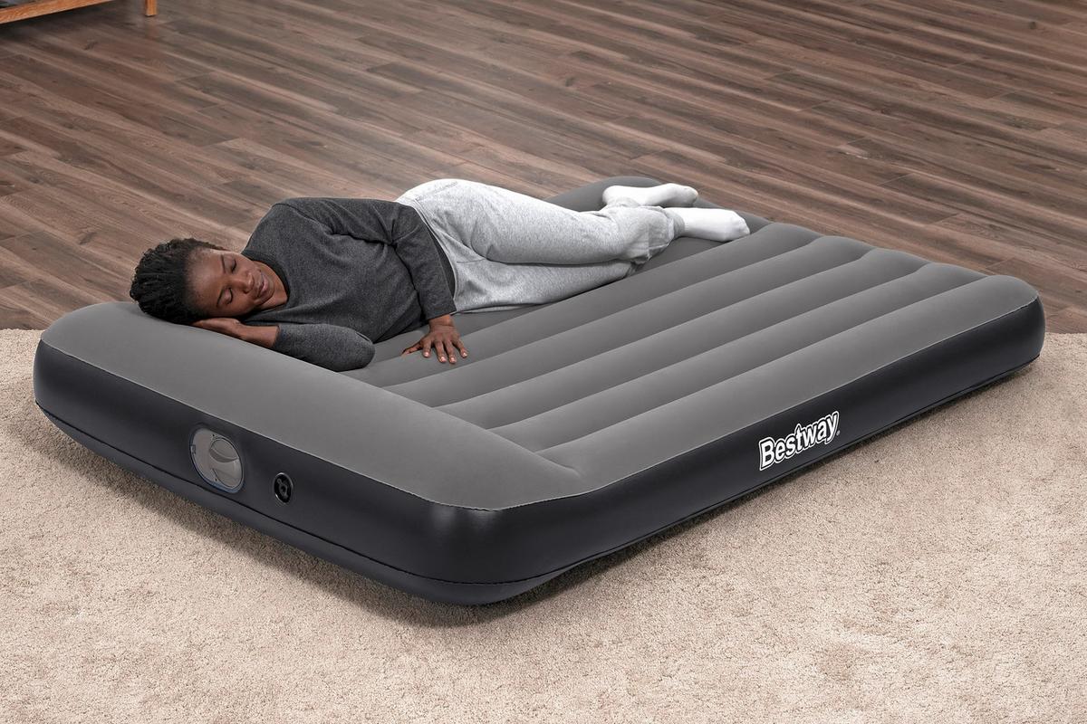 Luftbett Lisha 191x137x30 cm Bis 300kg, inkl. Pumpe - Dunkelgrau/Schwarz, KONVENTIONELL, Kunststoff/Metall (191/137/30cm) - Bestway