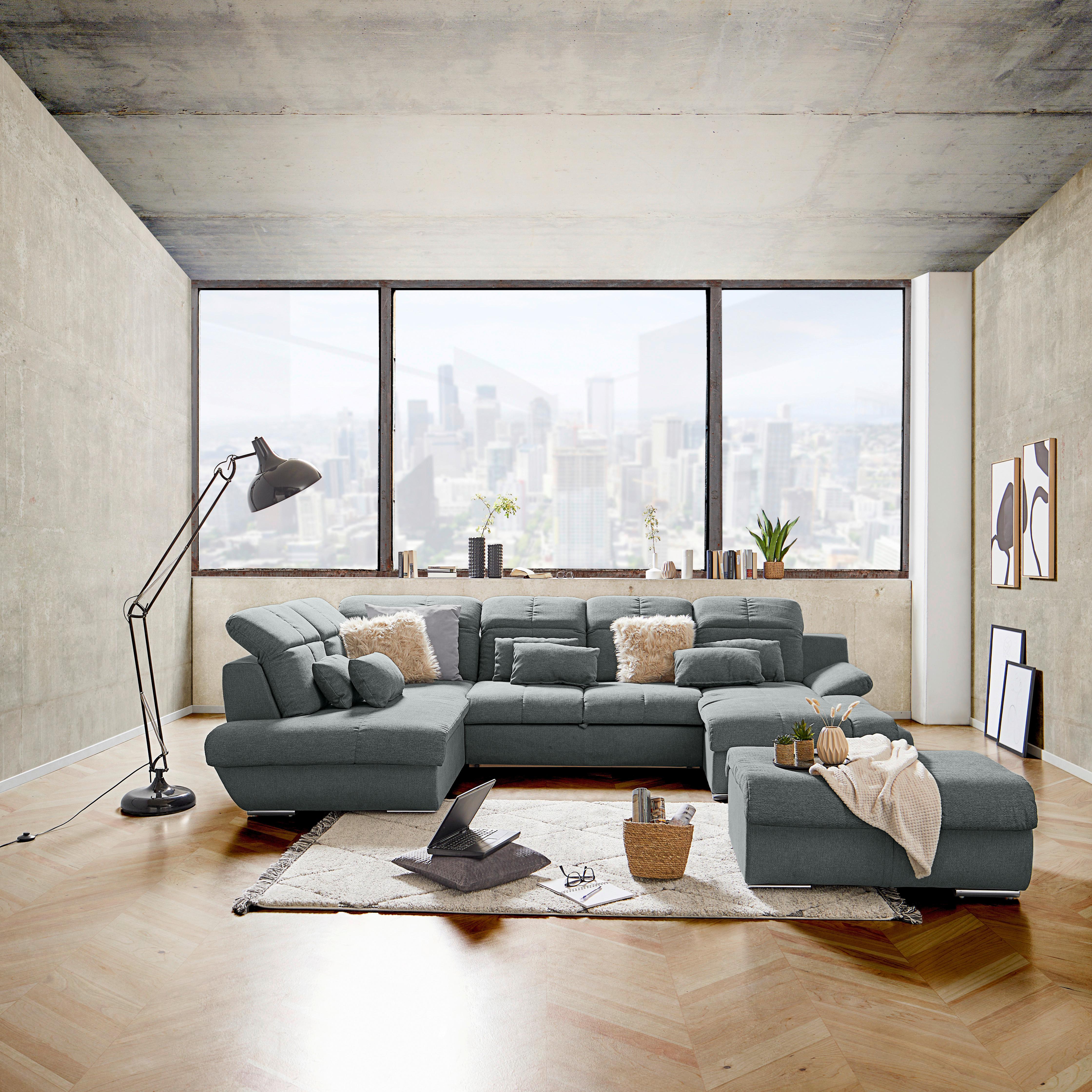 Wohnlandschaft Multi - Chromfarben/Grau, MODERN, Textil (228/345/184cm) - Luca Bessoni