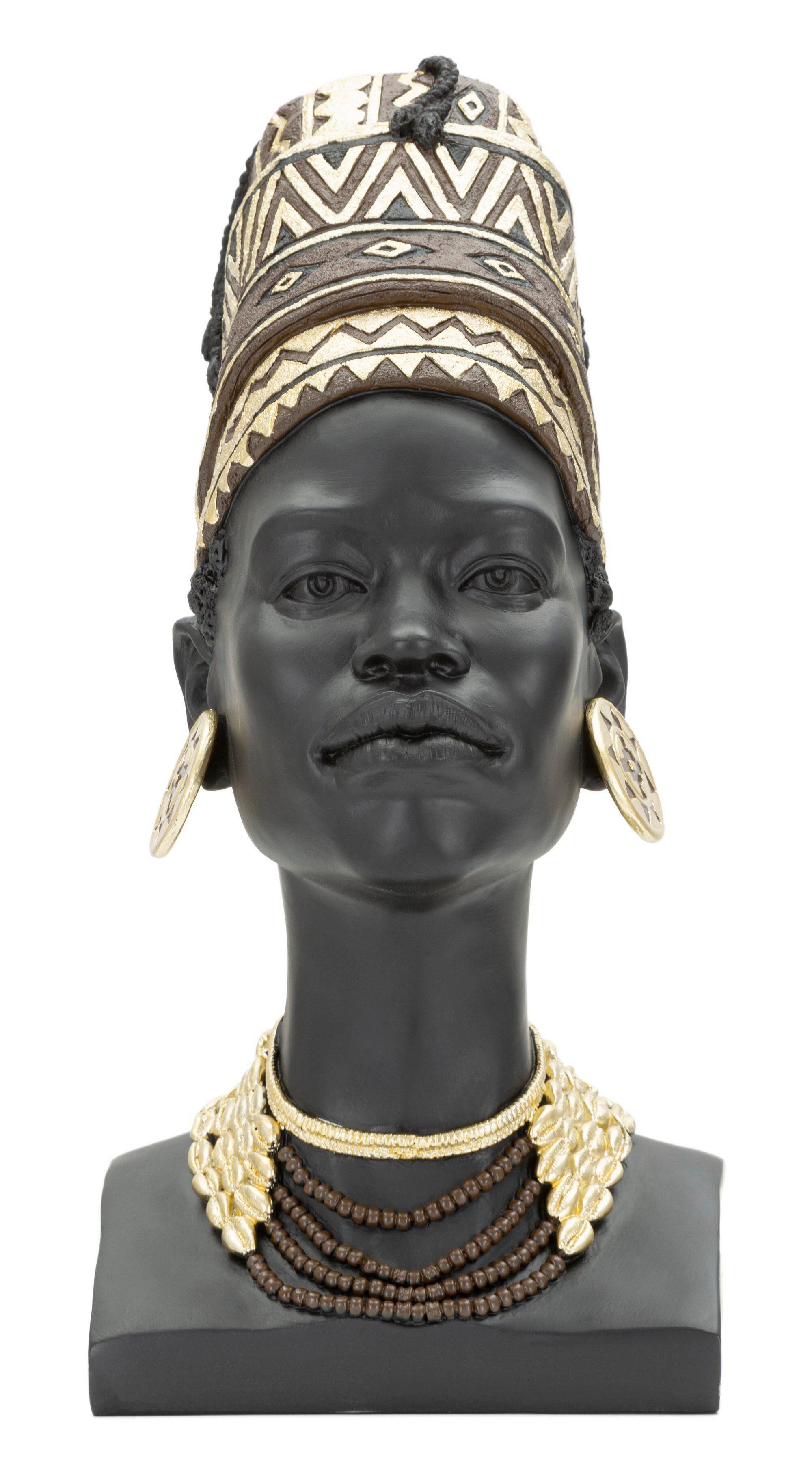 Skulptur Massai Woman Cup Schwarz, Goldfarben, B:21,5 cm - Goldfarben/Schwarz, Basics, Kunststoff (21.5/45/27.5cm)
