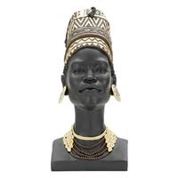 Skulptur Massai Woman Cup Schwarz, Goldfarben, B:21,5 cm - Goldfarben/Schwarz, Basics, Kunststoff (21.5/45/27.5cm)