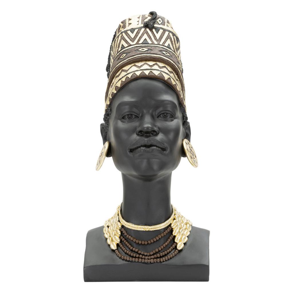 Skulptur Massai Woman Cup schwarz, goldfarben, B:21,5 cm