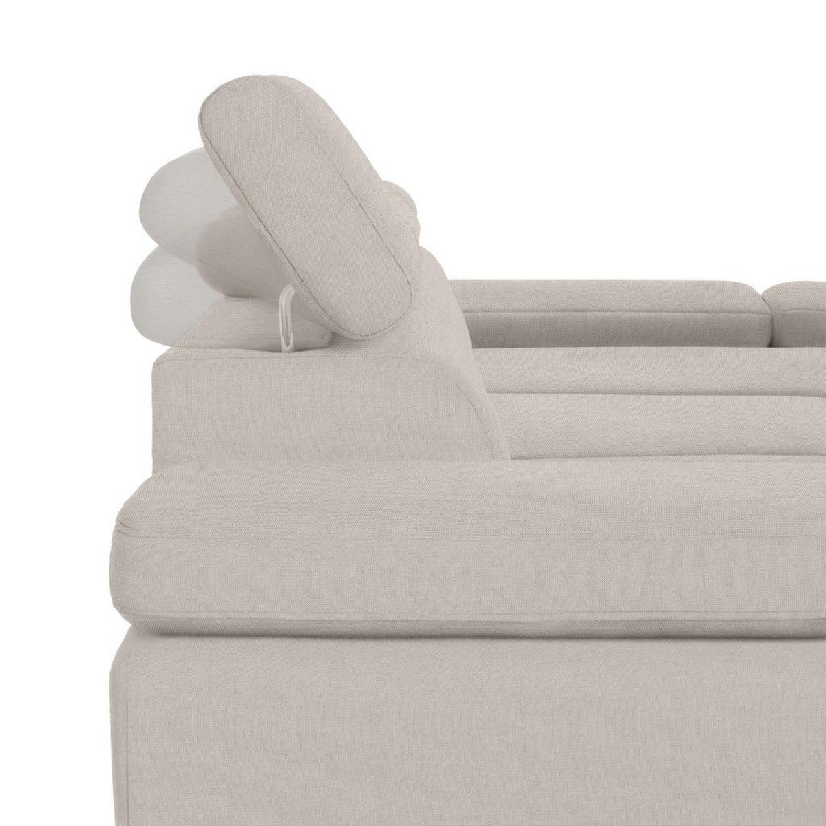 Sedacia súprava MILNA, pravá, béžová - čierna/béžová, Modern, kov/textil (277/189cm) - Mömax