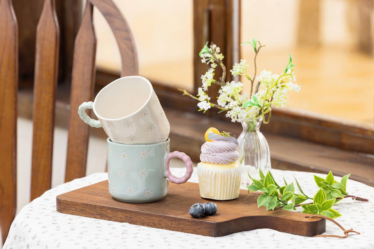 Kaffeebecher Kira - Pink/Creme, Design, Keramik (9/9cm) - Luca Bessoni