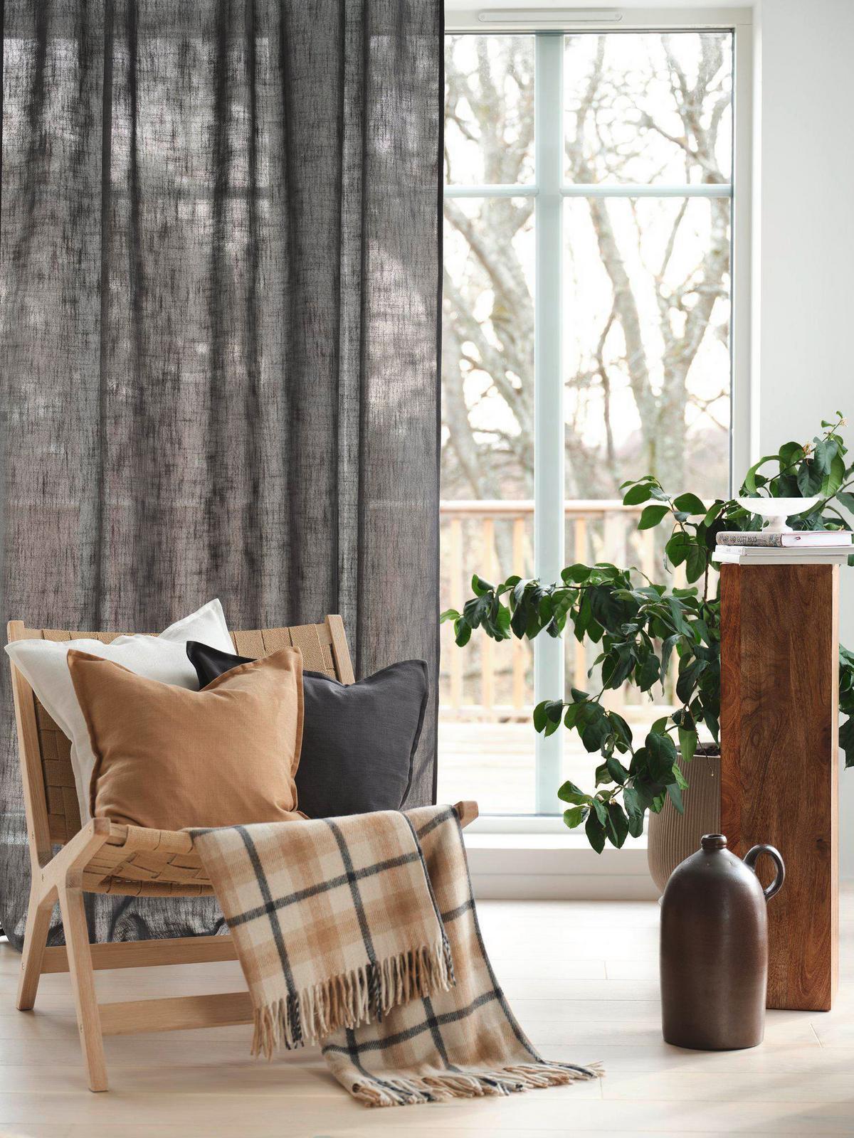 HOTOVÝ ZÁVES CECIL - sivá, Basics, textil (145/260cm) - Svanefors