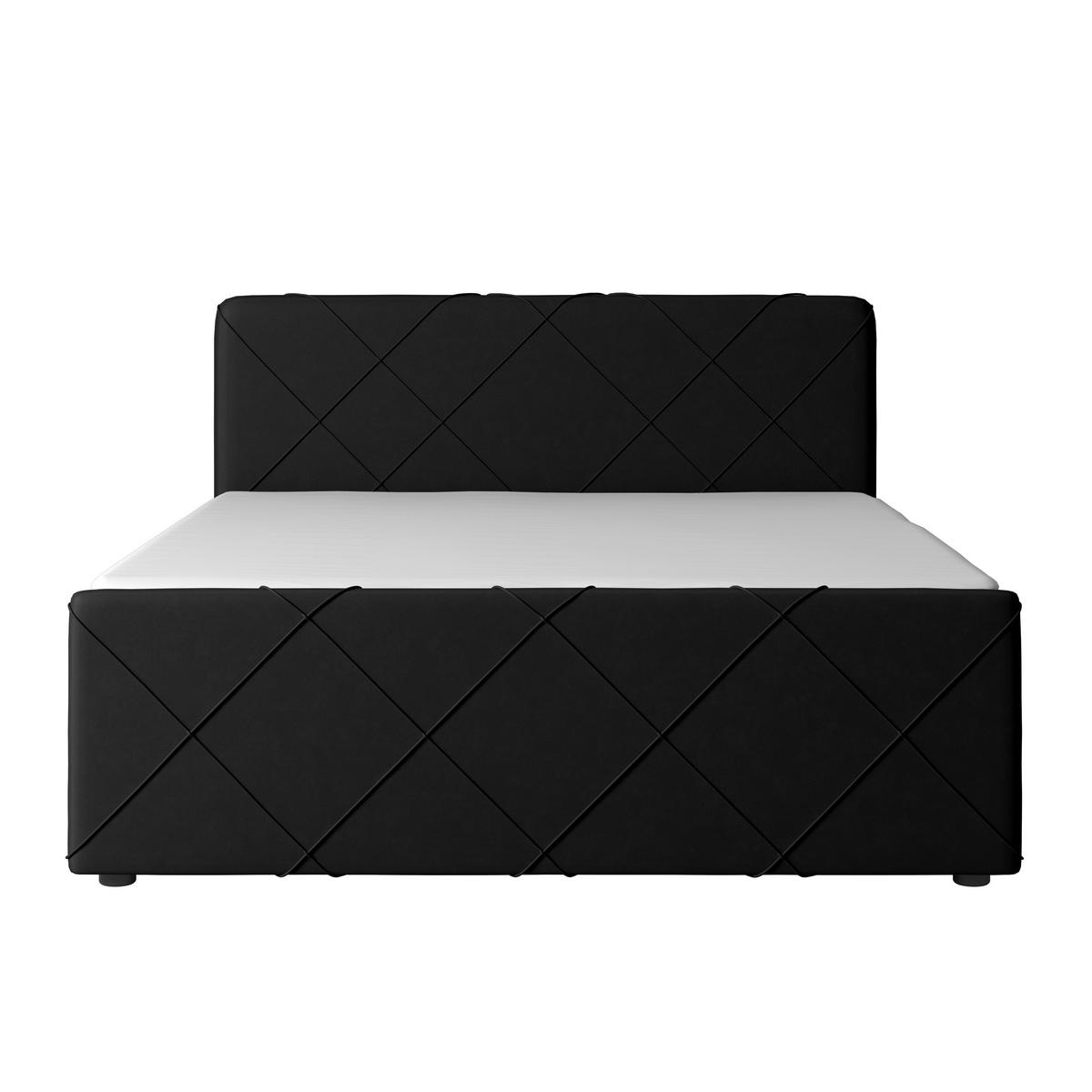 Boxspringbett mit Bettkasten Cordoba 180x200 cm Schwarz - Schwarz, MODERN, Holz/Textil (180/200cm) - MID.YOU