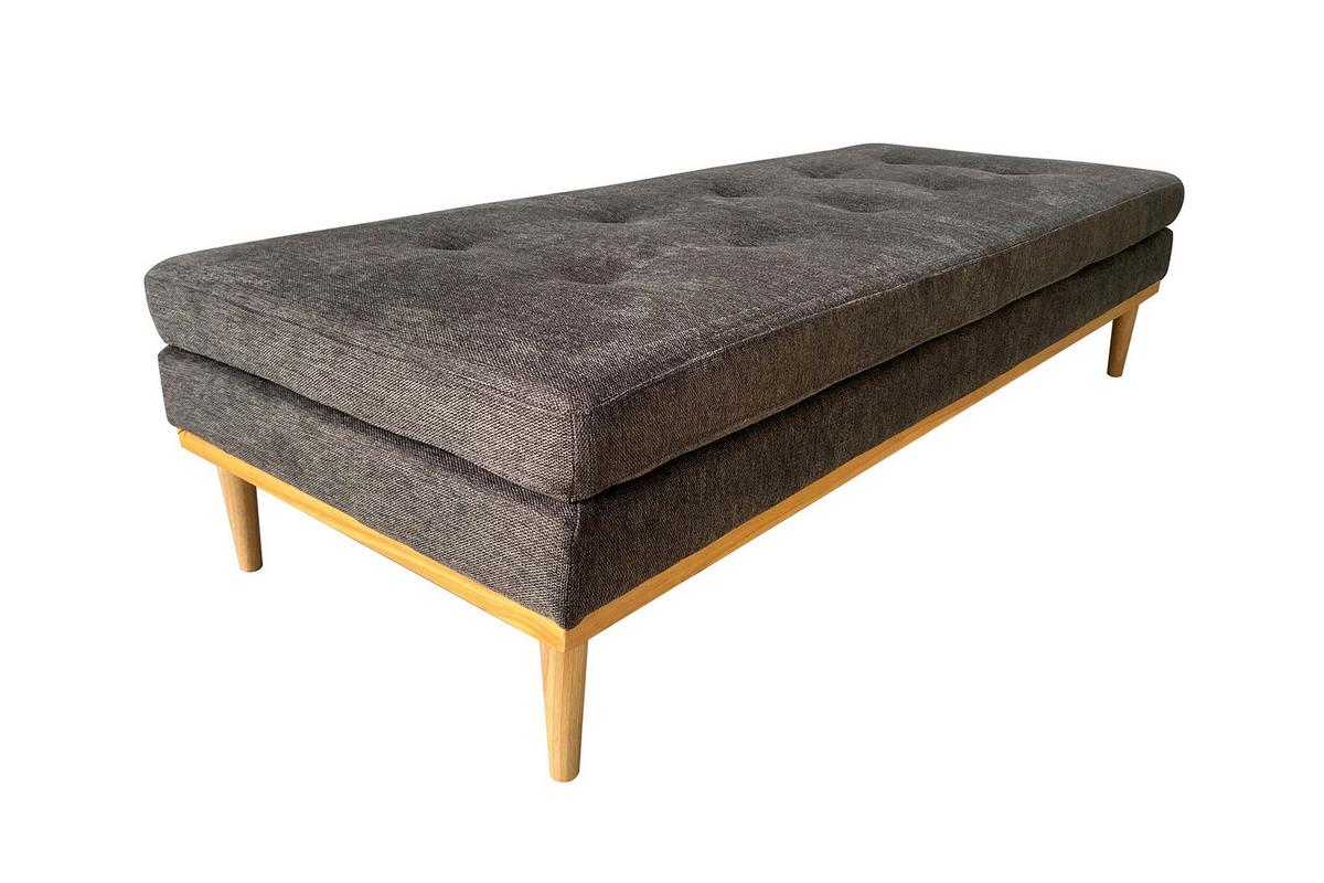 Chaiselongue Daybed Samt Anthrazit B: 180 Cm - Anthrazit/Naturfarben, MODERN, Textil (180/42/75cm) - Livetastic