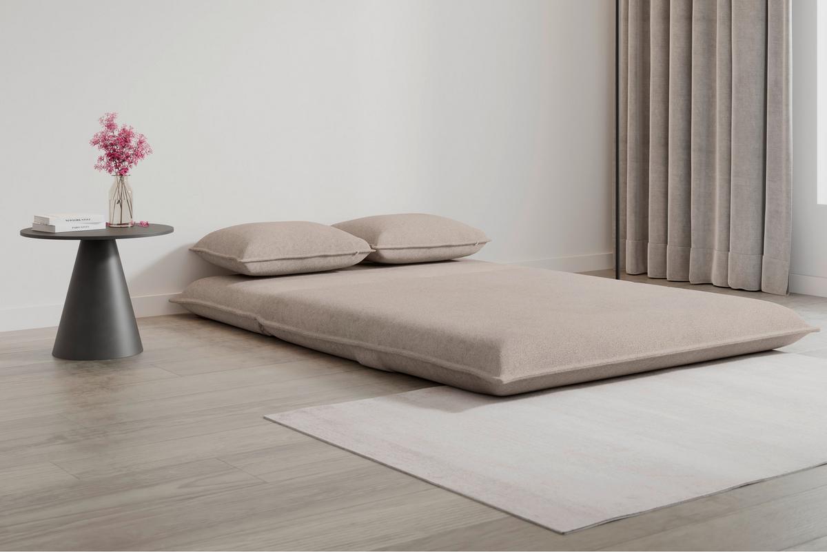 Rozkladacia pohovka MACY, béžová, max. 240 kg - béžová, Modern, kov/textil (140/35/65cm) - Bessagi Home