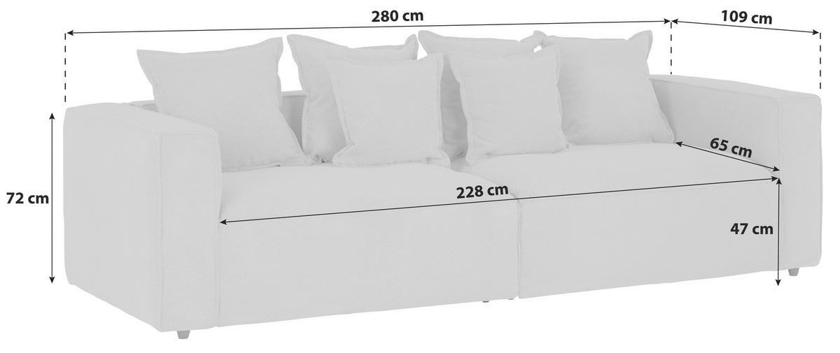 Bigsofa Cowboy - Anthrazit/Schwarz, MODERN, Textil (280/72/109cm)