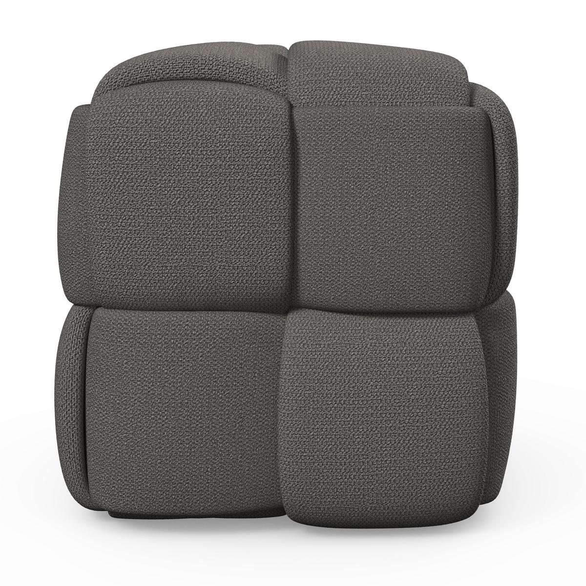 Taburet ELLA béžová bouclé - čierna/krémová, Modern, drevo/textil (45/45/45cm) - Bessagi Home