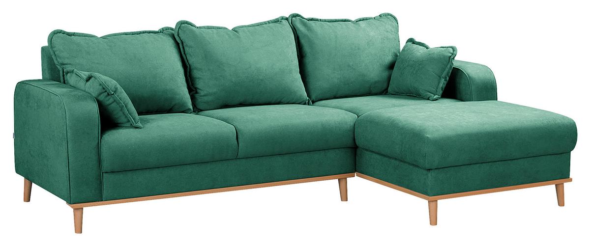 Ecksofa Beata Mintgrün S: 230x150 cm - Wengefarben/Mintgrün, Design, Textil (230/150cm) - Livetastic