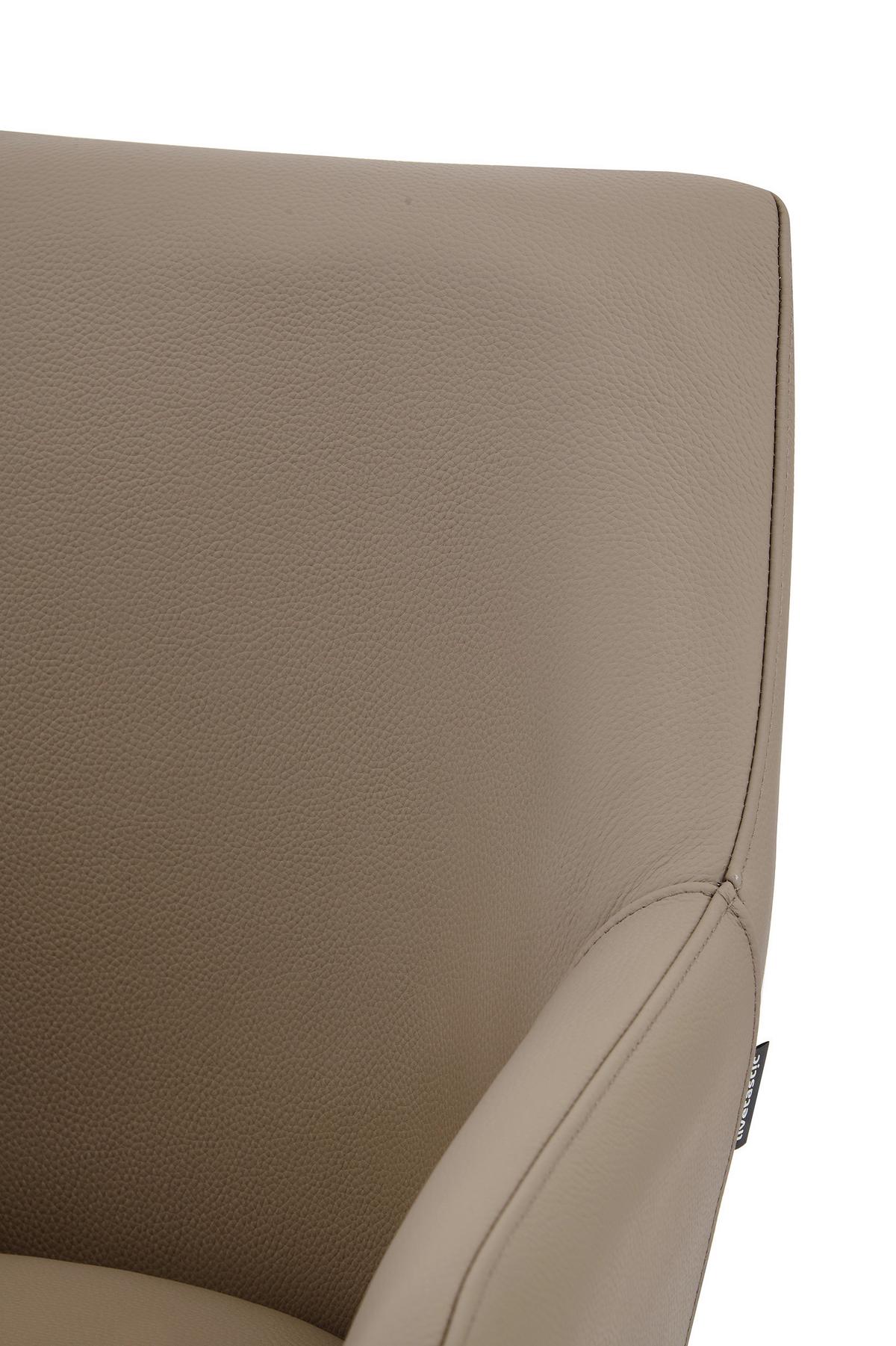 Armlehnstuhl Janette Schwarz/Taupe B: 57,5 cm - Taupe/Schwarz, MODERN, Leder/Holz (57,5/83,5/63cm) - Livetastic