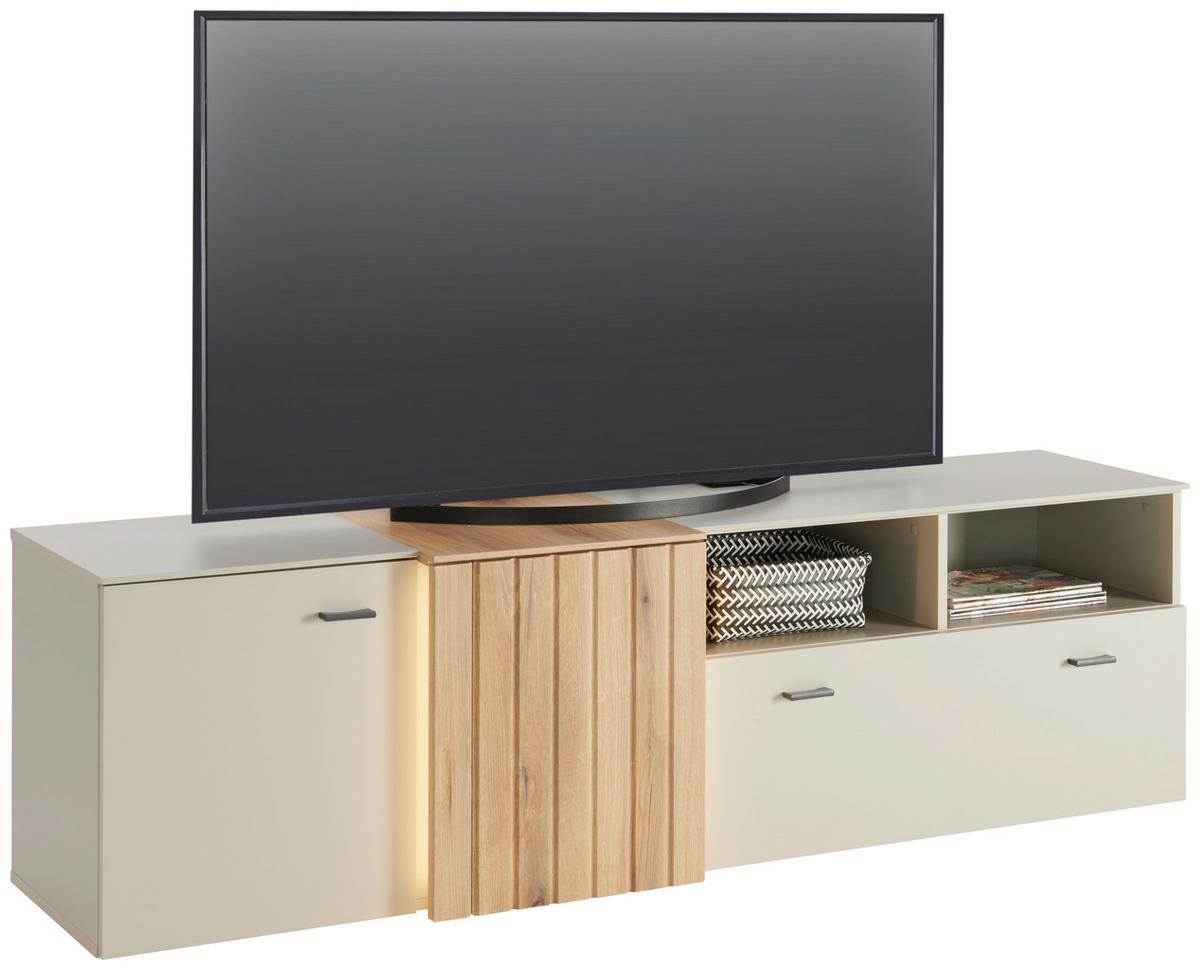 KOMODA POD TELEVIZI SANTANA - Moderní, kov/kompozitní dřevo (177,9/51,5/44,8cm)