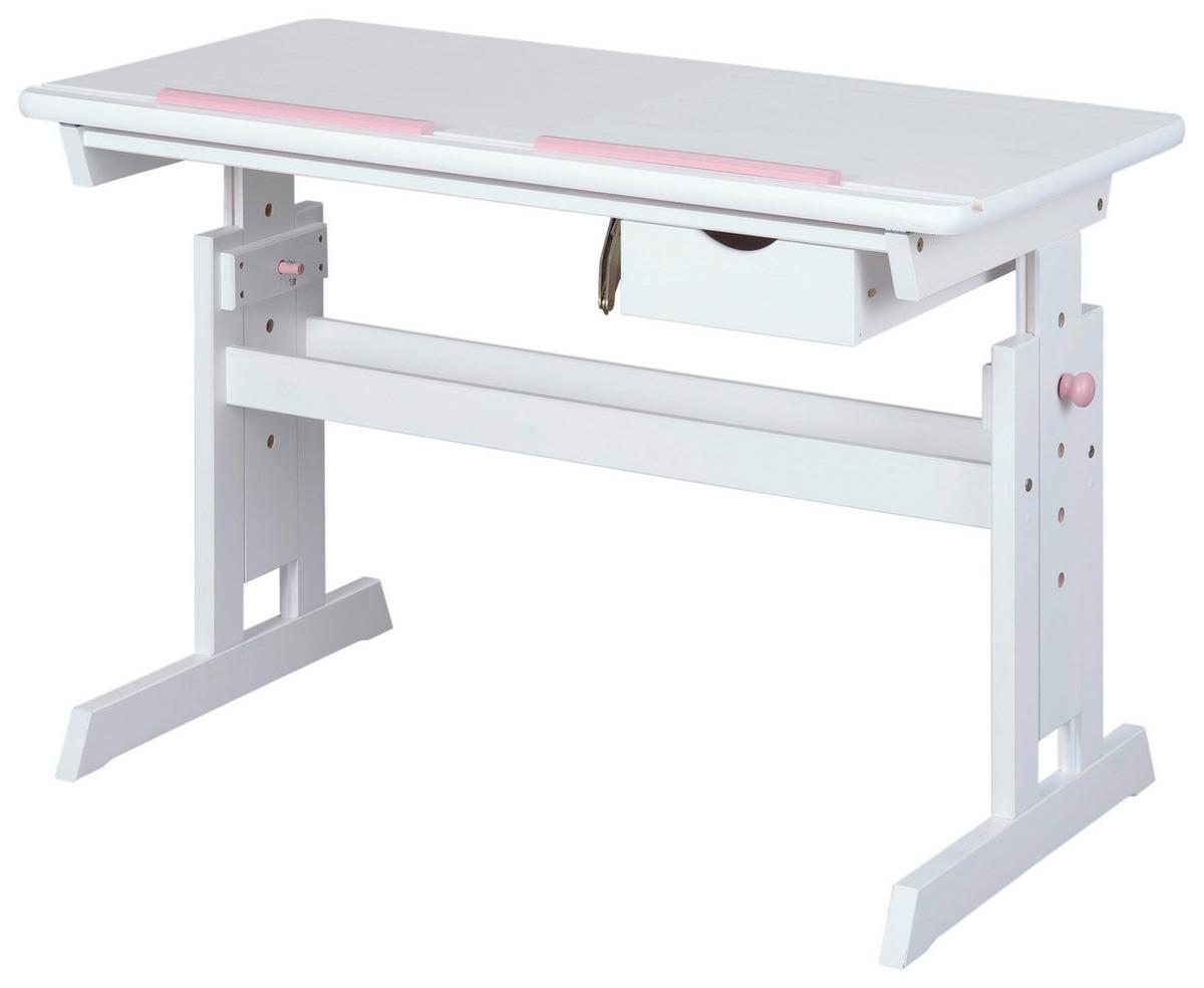 Jugendschreibtisch Mit Lade B 109 Cm H 63-96cm Baru, Weiß - Blau/Rosa, Basics, Holz/Holzwerkstoff (109/55/63-96cm) - MID.YOU