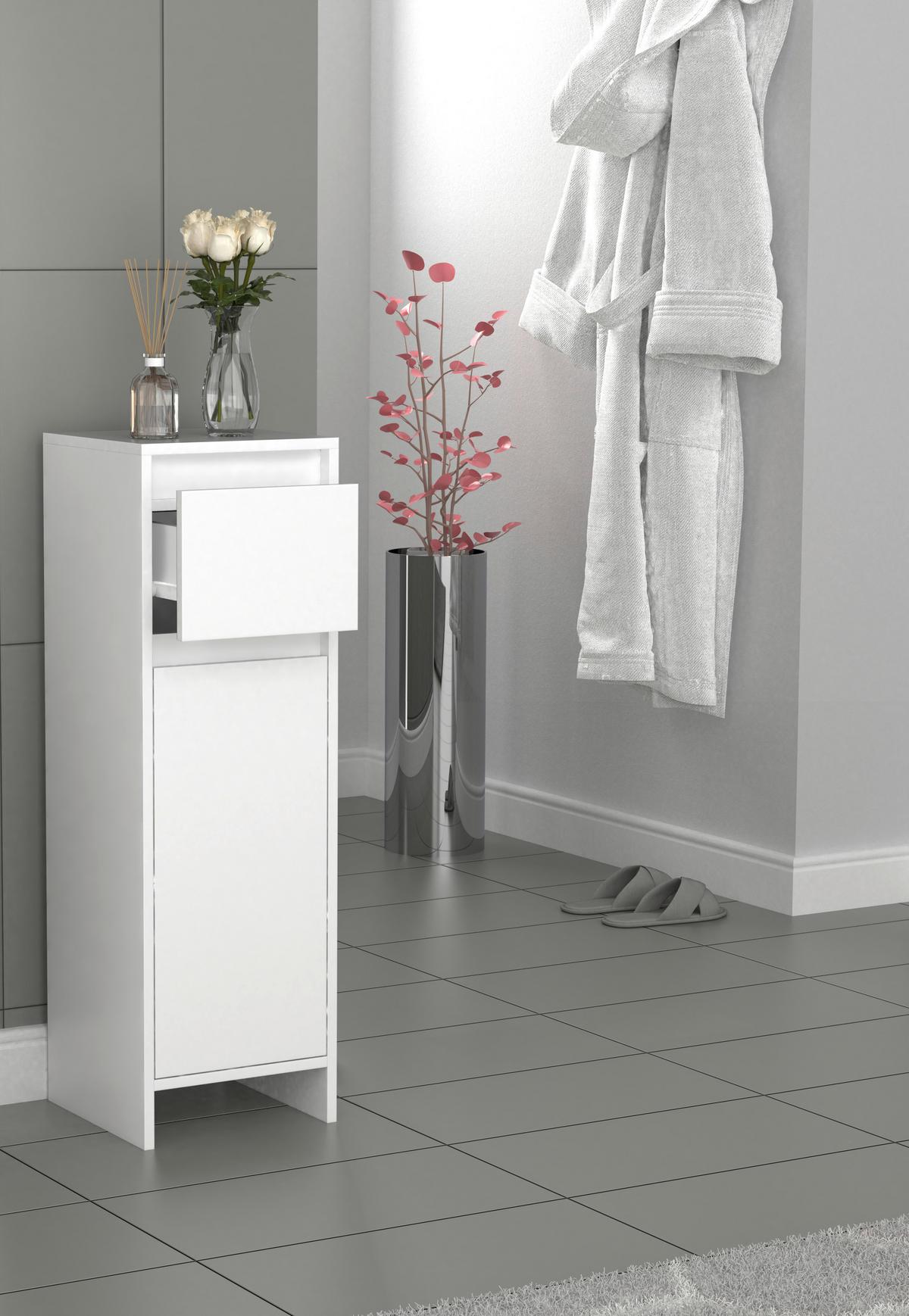 Highboard Malira Weiß B: 30 cm - Weiß, MODERN, Holzwerkstoff (30/95/30cm) - MID.YOU