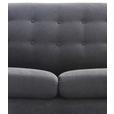 2-Sitzer-Sofa Monaco Dunkelgrau - Dunkelgrau/Schwarz, MODERN, Textil (134/82/80,5cm) - Luca Bessoni