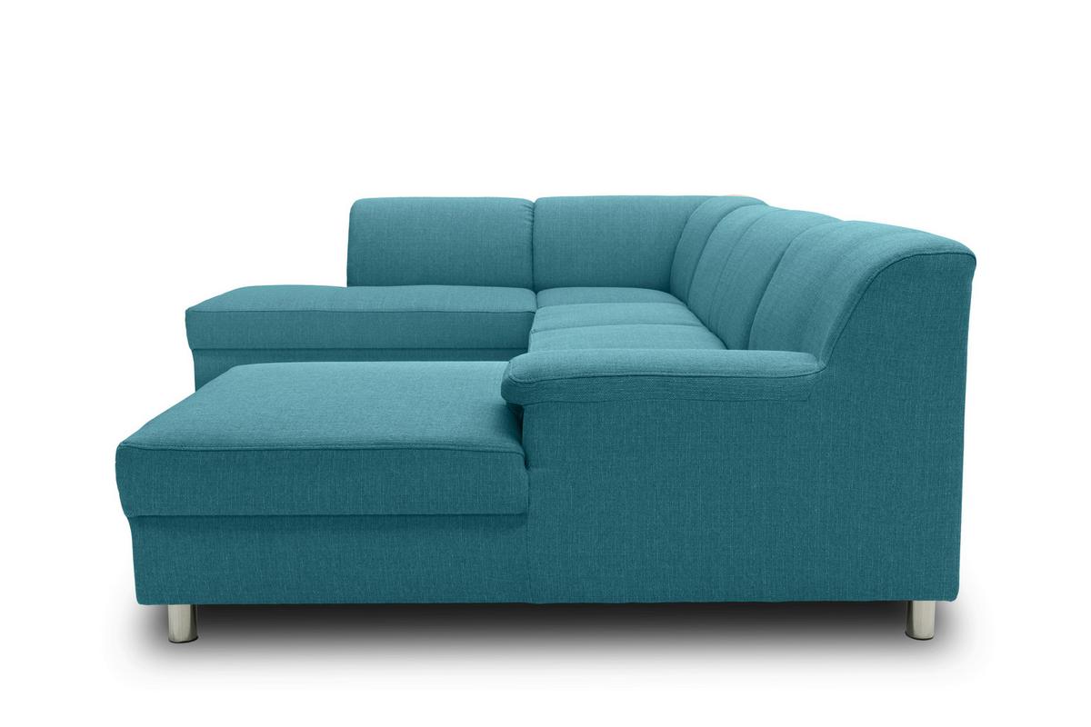 Wohnlandschaft Jamie Petrol - Chromfarben/Petrol, KONVENTIONELL, Textil (194/308/150cm) - MID.YOU
