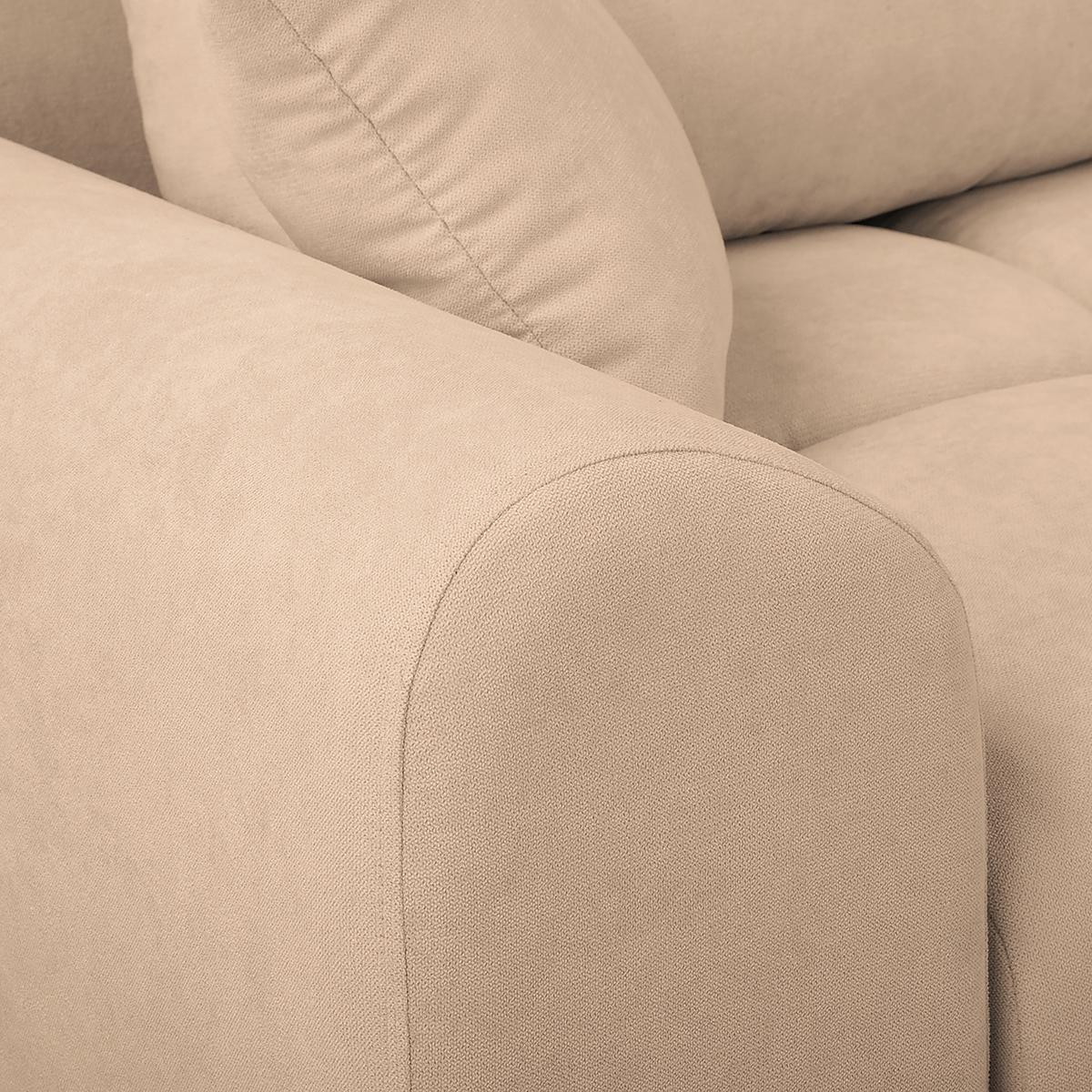 Ecksofa Azzuro Beige S: 256x175 cm - Beige/Silberfarben, Design, Textil (256/175cm) - Livetastic