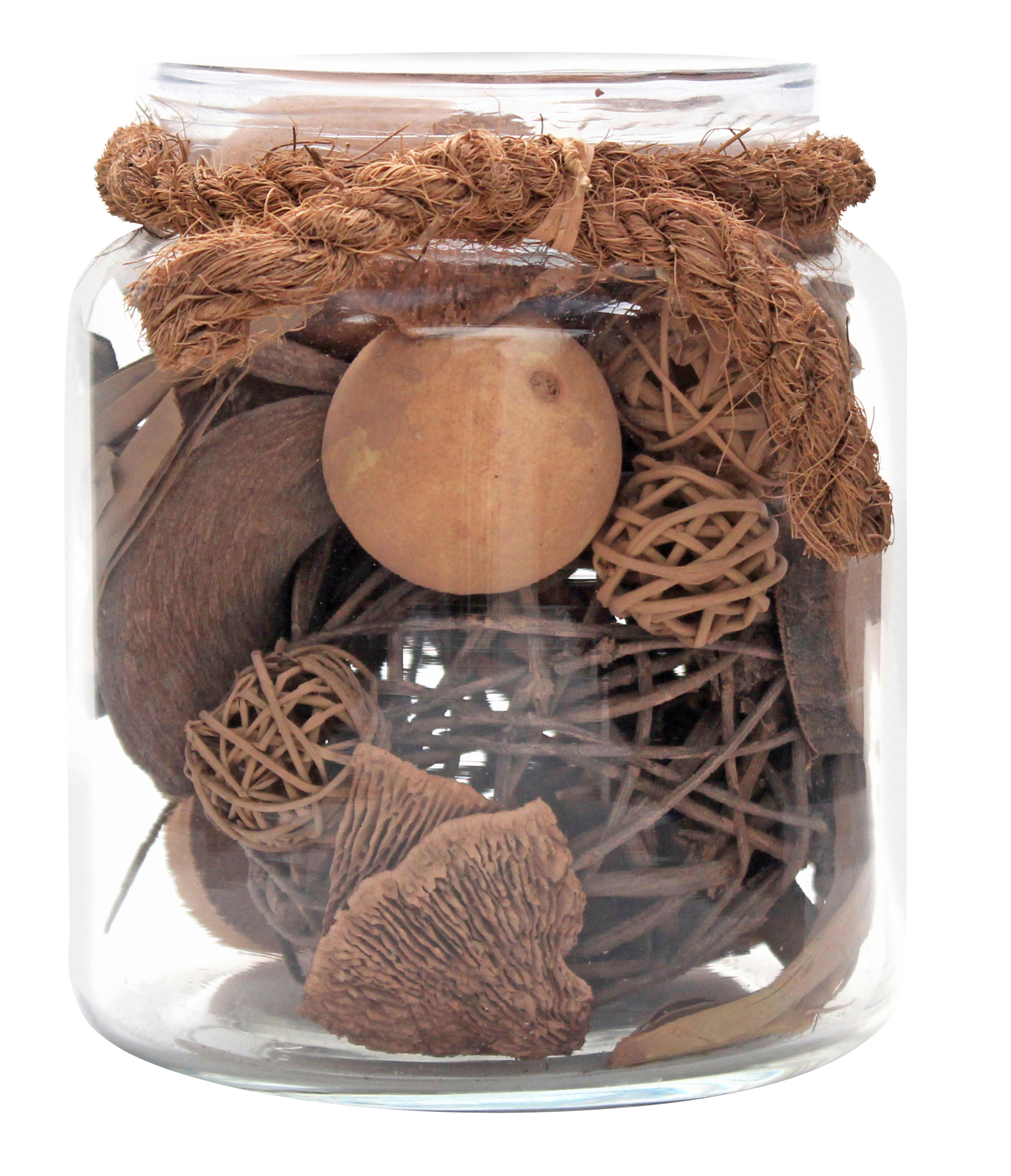 Dekoglas Flora Braun, 13,5x16,5 cm - Braun, LIFESTYLE, Glas/Naturmaterialien (13,5/16,5/13,5cm) - Kayoom