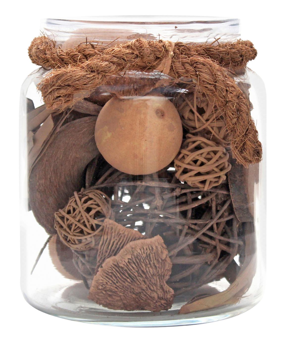 Dekoglas Flora Braun, 13,5x16,5 cm - Braun, LIFESTYLE, Glas/Naturmaterialien (13,5/16,5/13,5cm) - Kayoom