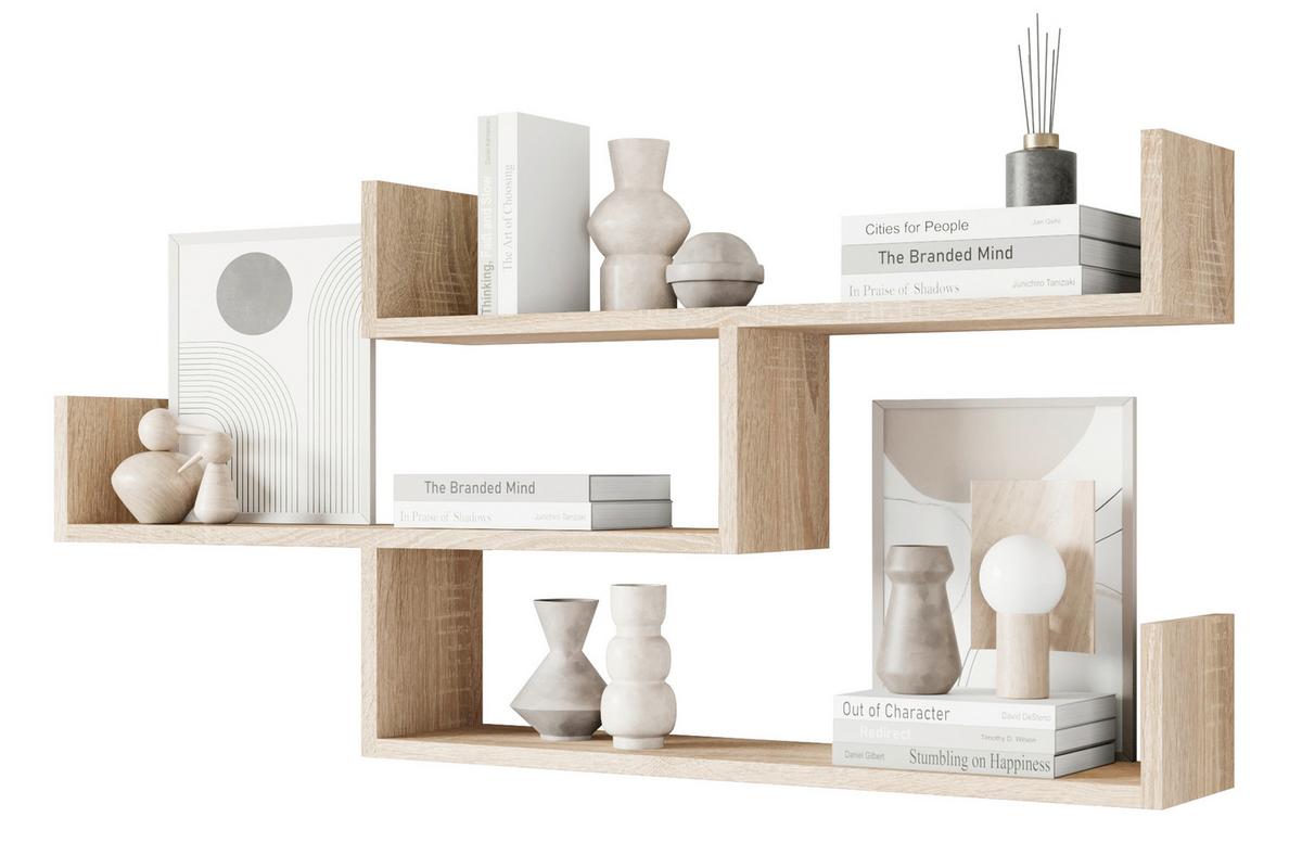 Wandregal Trio Sonoma Eiche Dekor B: 119,1cm - Sonoma Eiche, Basics, Holzwerkstoff (119,1/55/18cm)