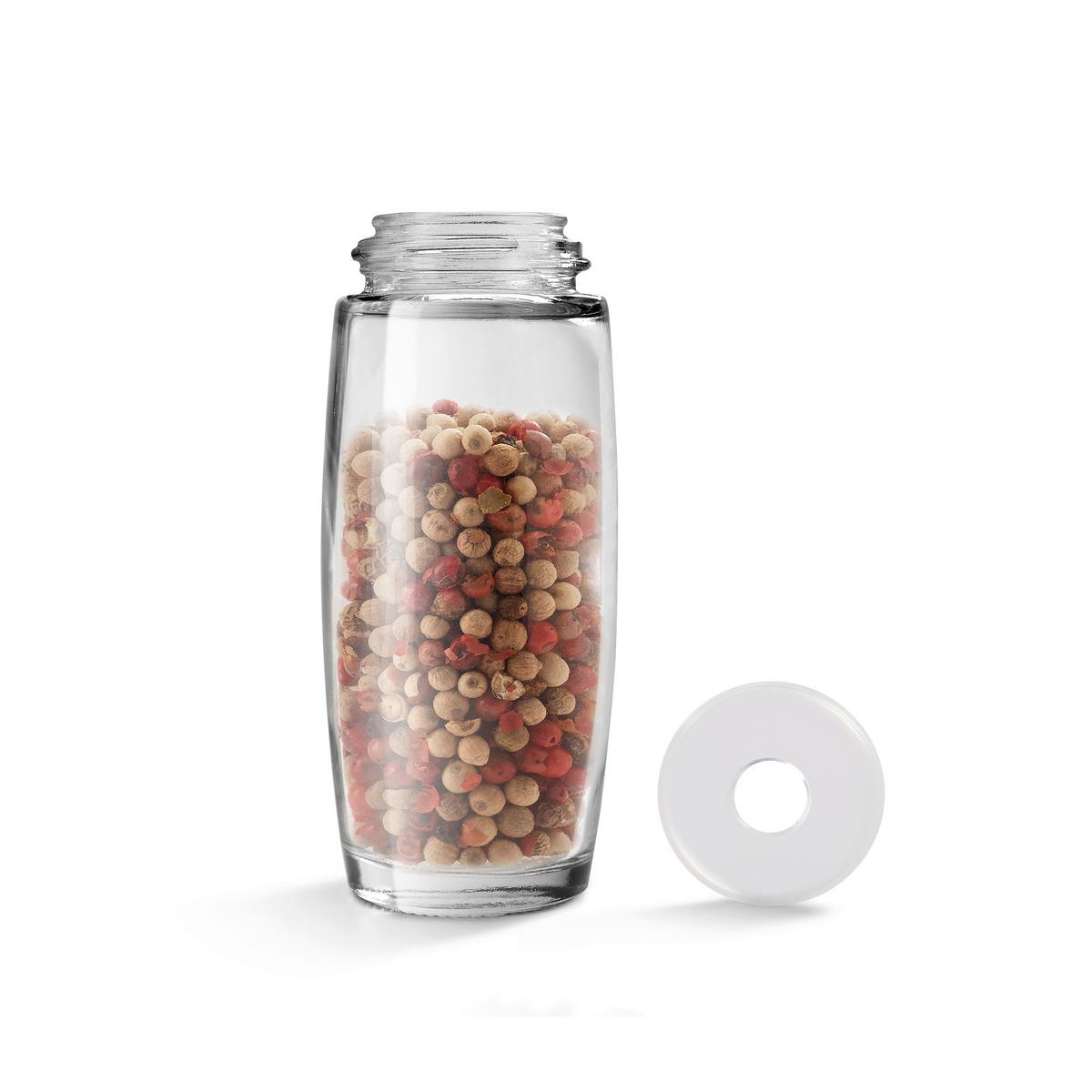 Gewürzregal aus Glas und Kunststoff BxH: 15,2x17,2 cm - Transparent/Schwarz, Basics, Glas/Kunststoff (15,2/17,2/15,2cm) - Metaltex