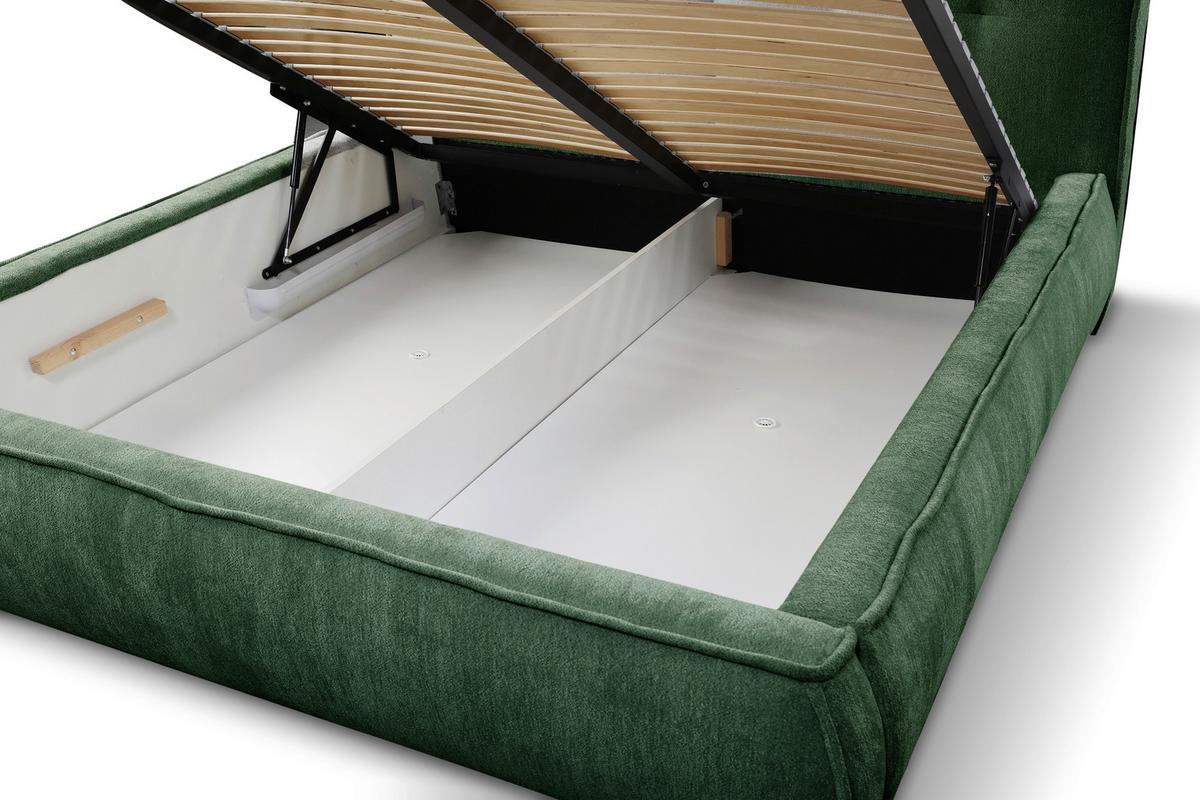 Polsterbett Mit Lattenrost Lacjo Grün 180x200 Cm - Beige/Schwarz, LIFESTYLE, Holz/Holzwerkstoff (180/200cm) - Livetastic
