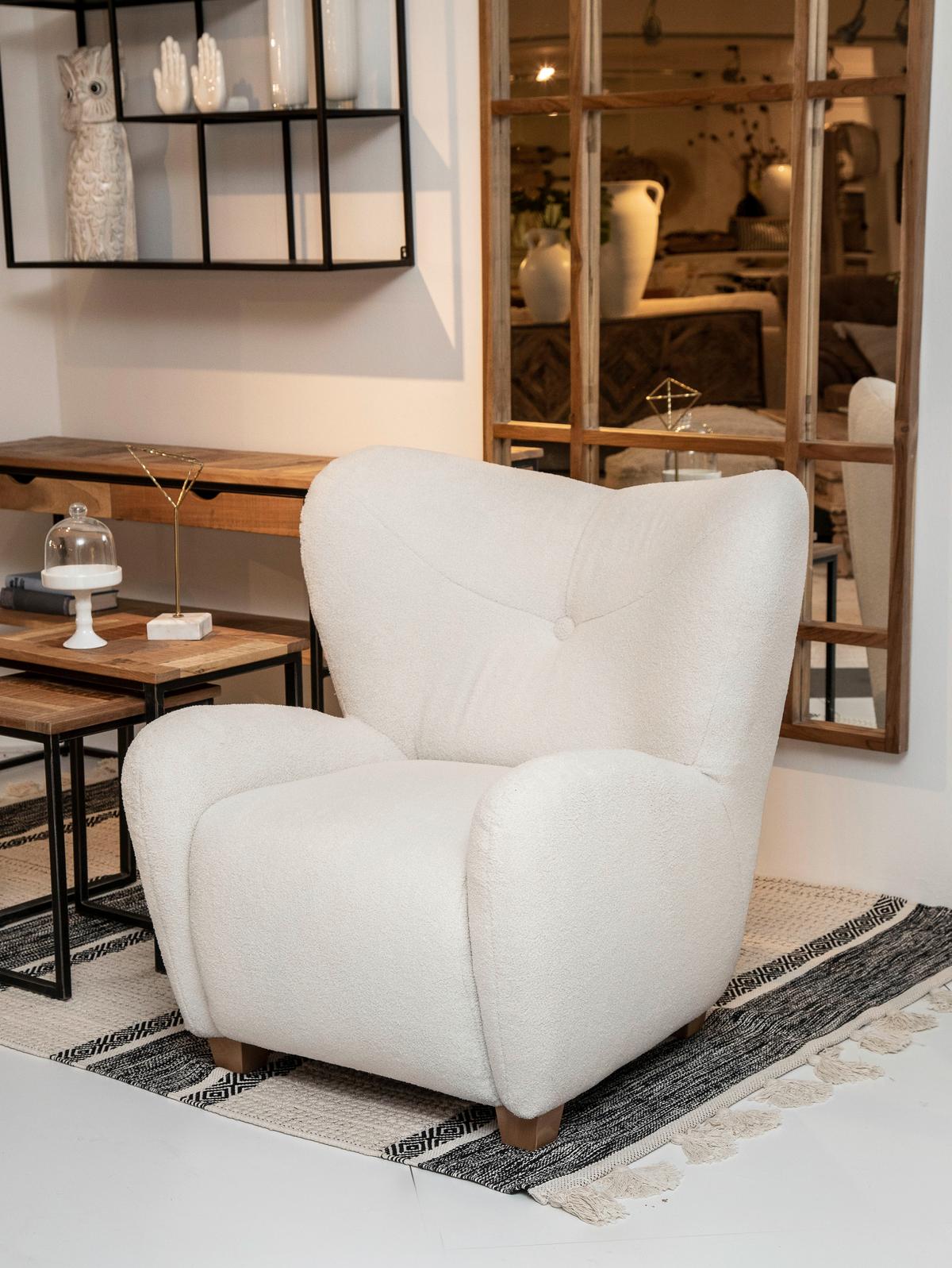 Sessel Fano - Eichefarben/Weiß, Design, Textil (90/93/92cm) - Livetastic