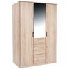 Kleiderschrank Mit Spiegel + Laden 135cm Aachen Eiche Dekor - Eichefarben, KONVENTIONELL, Holzwerkstoff (135/198/58cm)