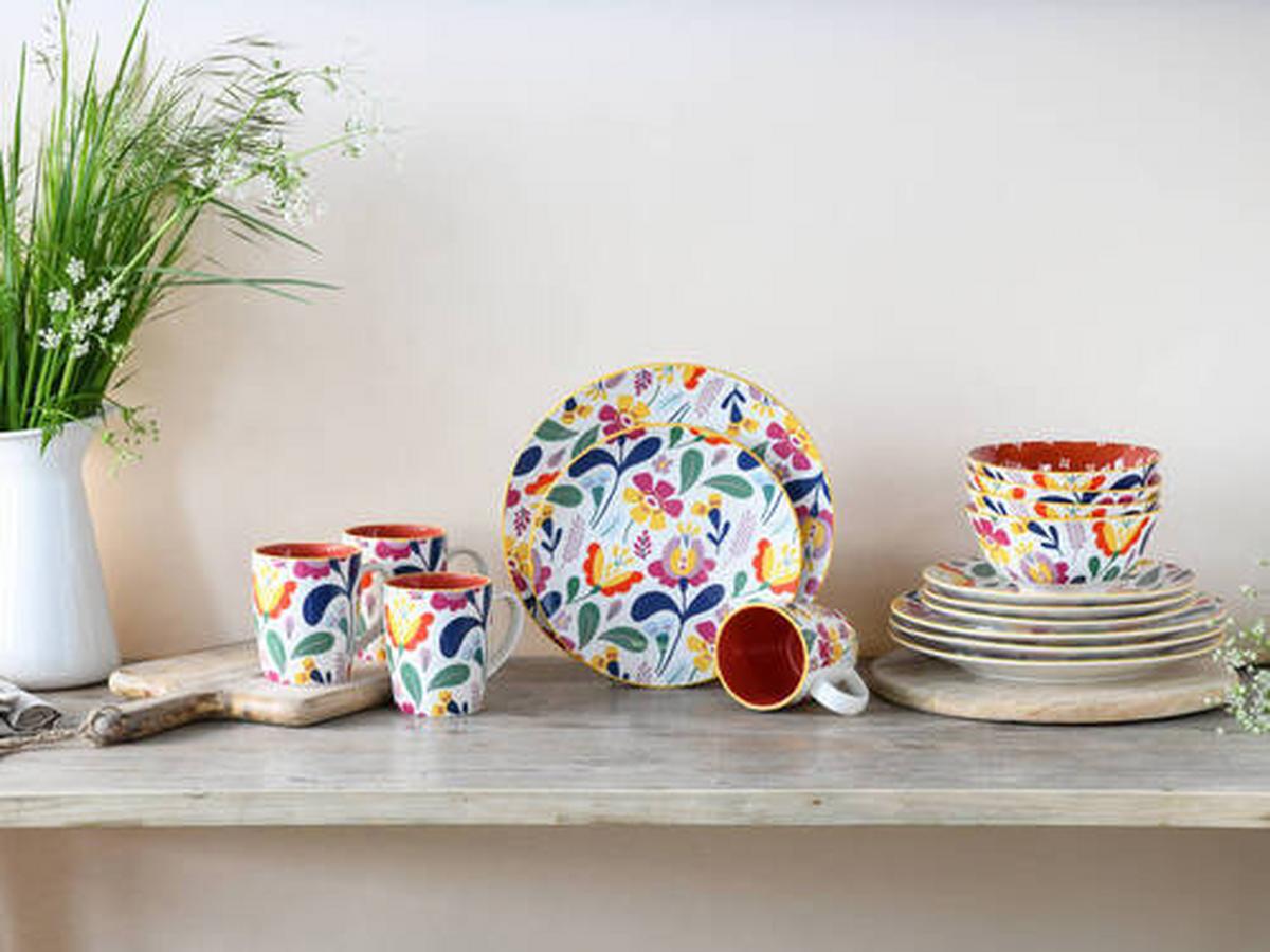 Kombiservice 17407 Folklore Blau - Multicolor, Trend, Keramik (35/32/36null) - Creatable