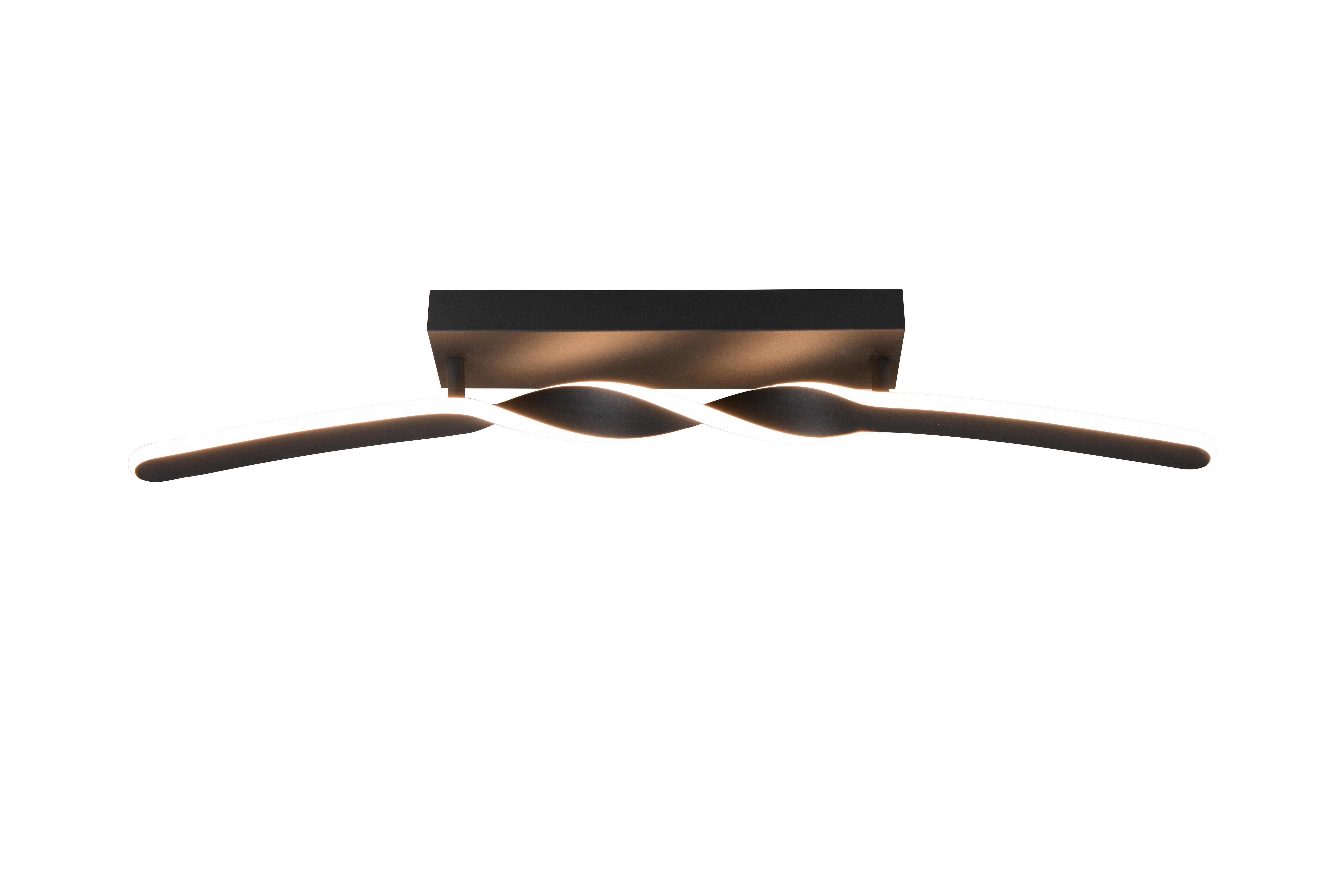 LED-Deckenleuchte Ginko Schwarz Weiß B: 12,5 cm - Schwarz/Weiß, Design, Kunststoff/Metall (79/12,5/9cm)