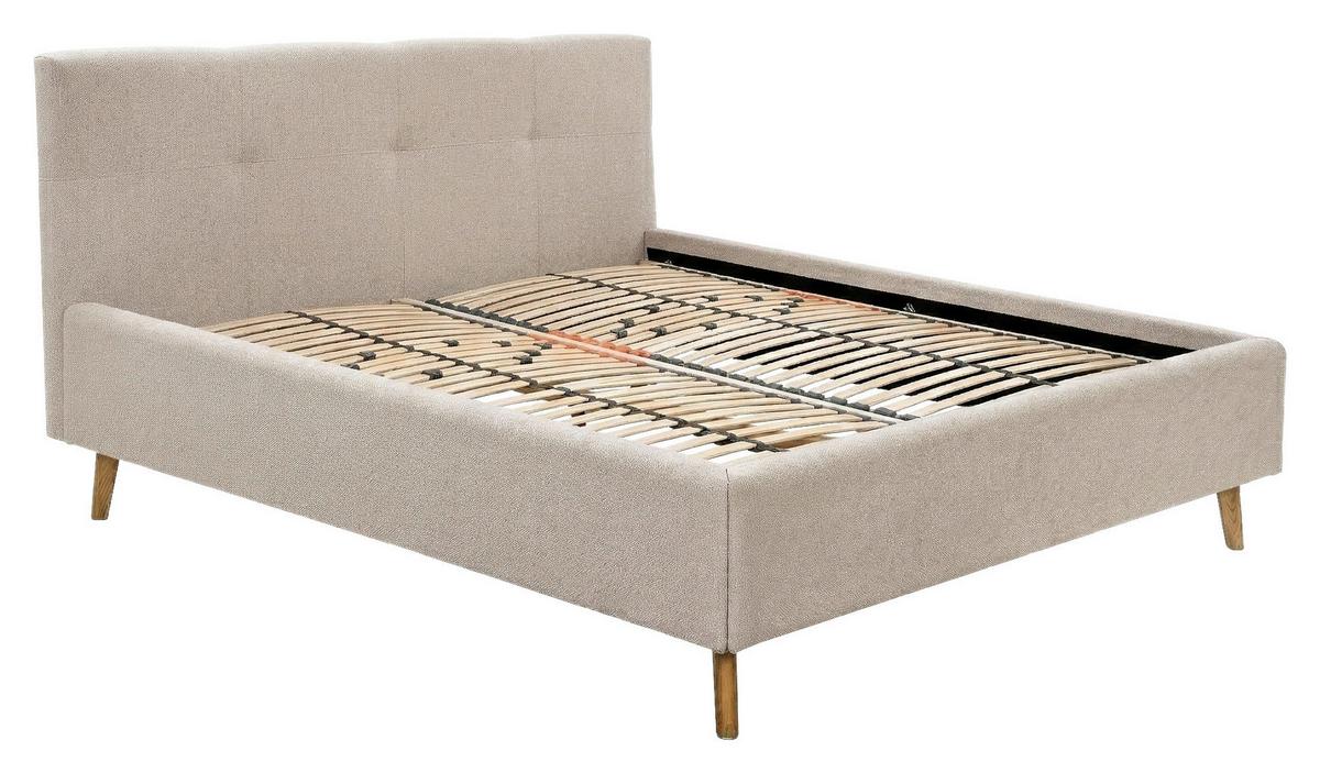 Polsterbett Rossva Lf: 180x200 Beige - Eichefarben/Beige, MODERN, Holz/Textil (180/200cm) - MID.YOU