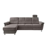 Ecksofa mit Relaxfunktion Parole Graubraun Chenille - Chromfarben/Graubraun, KONVENTIONELL, Textil (165/292cm) - Livetastic