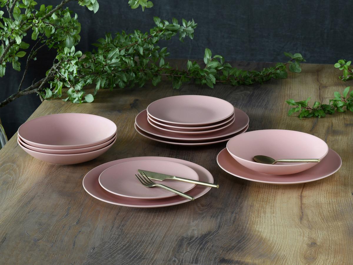 Tafelservice Soft Touch Peach Rosa 12--teilig - Rosa, Basics, Keramik - Creatable