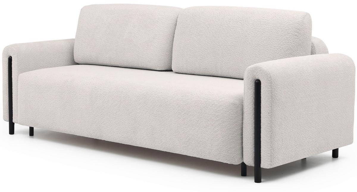 Schlafsofa Arcadova Weiß/schwarz B: 244cm - Schwarz/Weiß, Design, Textil (244/97/97cm) - MID.YOU