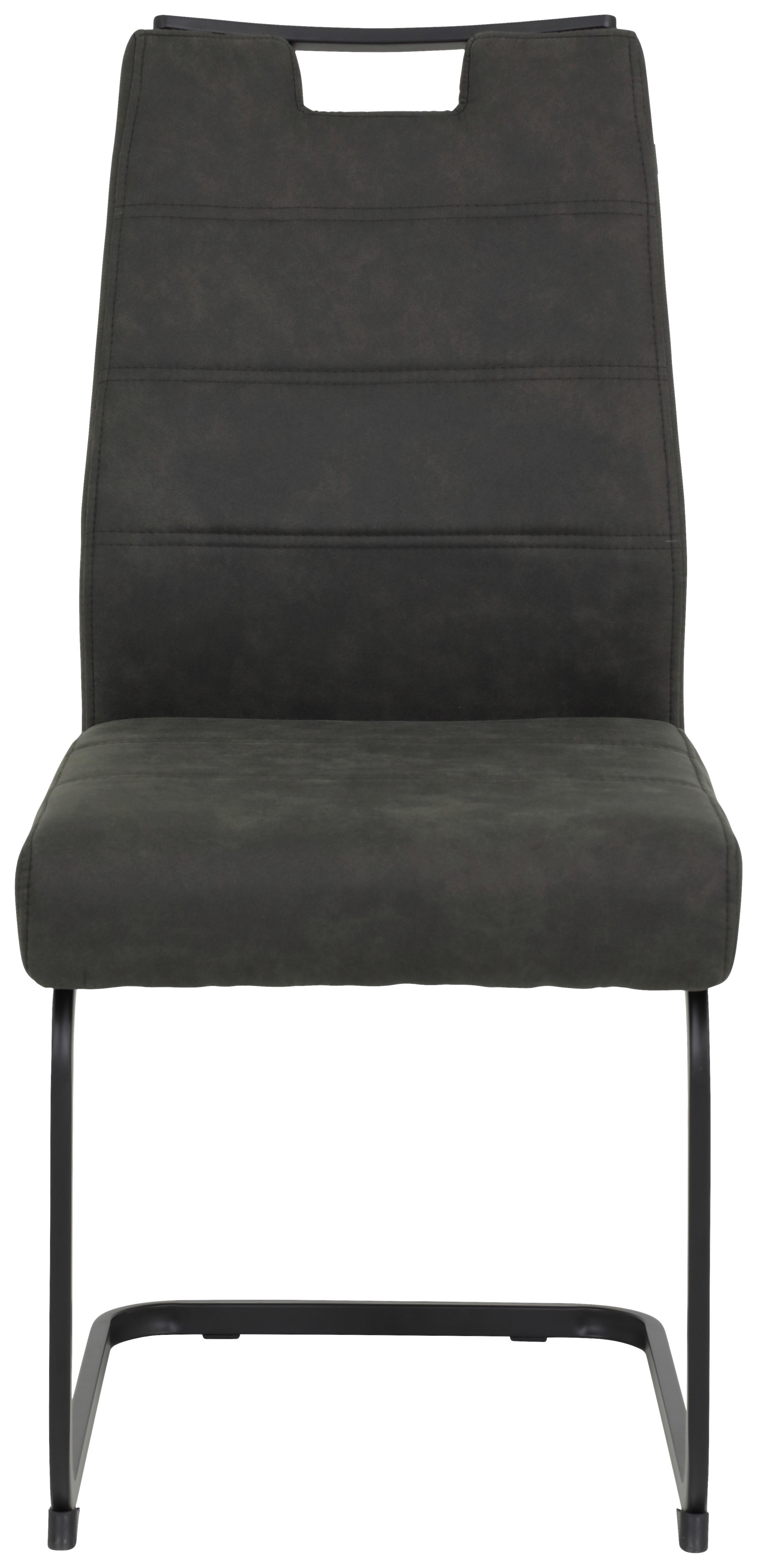 Schwingstuhl-Set Kerstin S - Anthrazit/Schwarz, MODERN, Textil/Metall (49/100/61cm) - MID.YOU