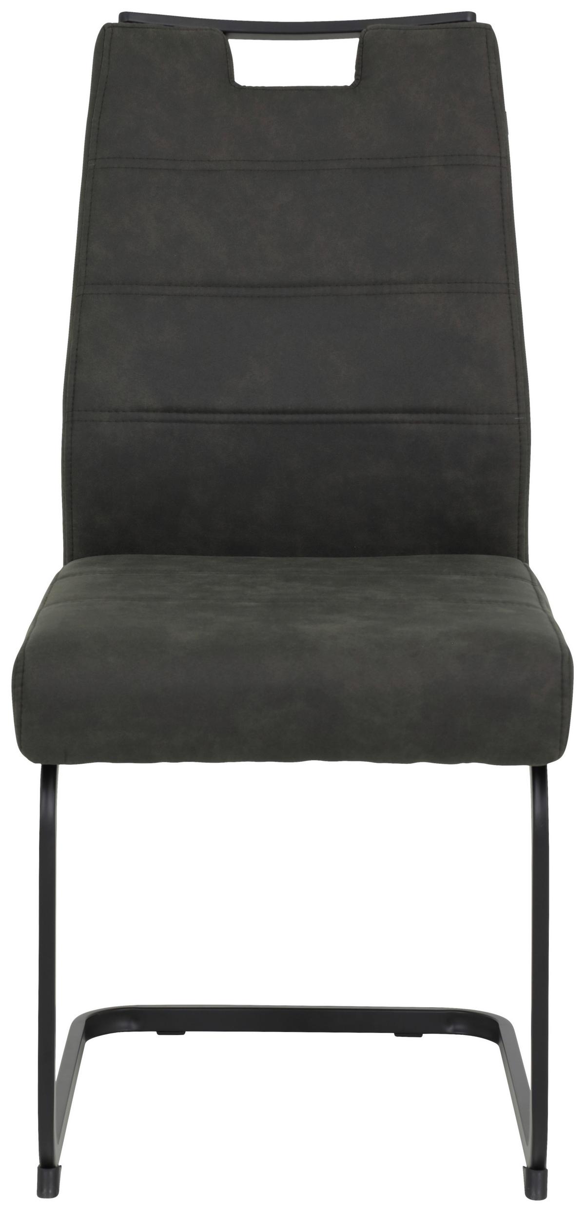 Schwingstuhl-set Kerstin S - Anthrazit/Schwarz, MODERN, Textil/Metall (49/100/61cm) - MID.YOU