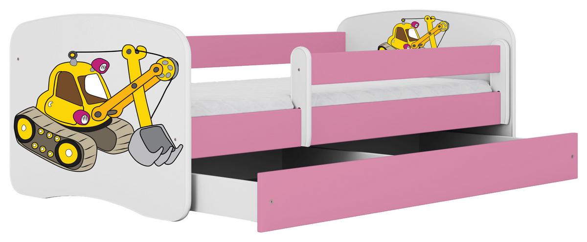 Kinder-/Juniorbett Babydreams Inkl. Matratze 80x160 - Pink/Birkefarben, MODERN, Holz/Holzwerkstoff (80/160cm) - MID.YOU