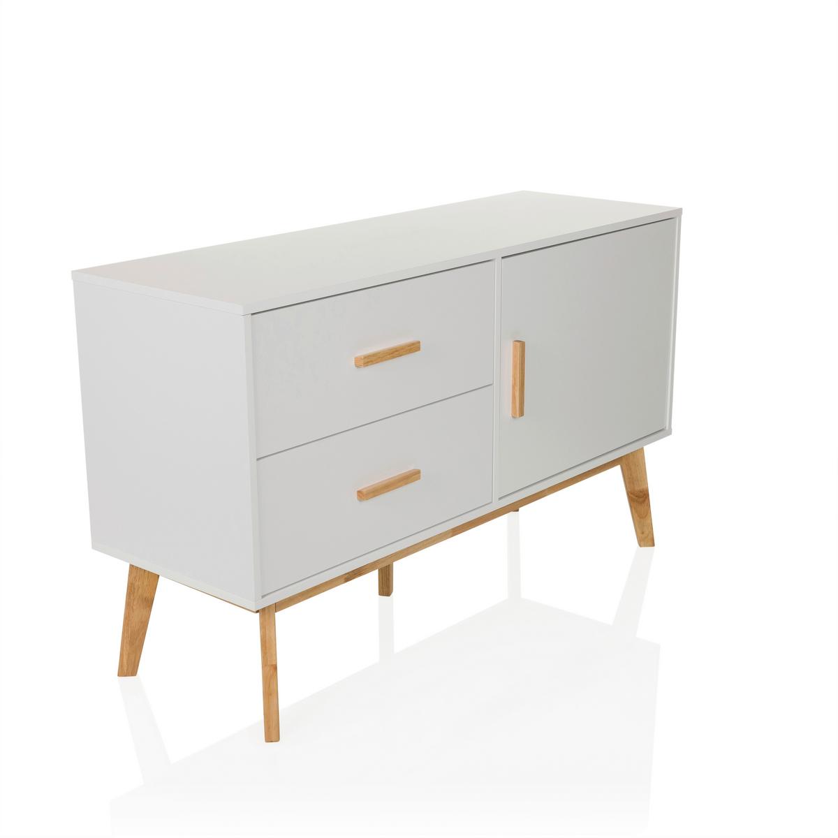 Sideboard Tarolo Weiß B: 120 Cm - Hellbraun/Weiß, MODERN, Holzwerkstoff (120/72/40cm) - MID.YOU