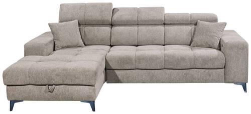 Ecksofa Sydney Graubraun S: 172/268 cm - Graubraun/Schwarz, KONVENTIONELL, Textil (172/268cm) - MID.YOU