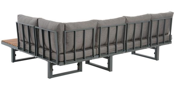 Loungegarnitur 3-Tlg Paris Aus Akazienholz/Stahl mit Kissen - Grau/Teakfarben, MODERN, Holz/Metall (240/177/42/51cm) - Beldano