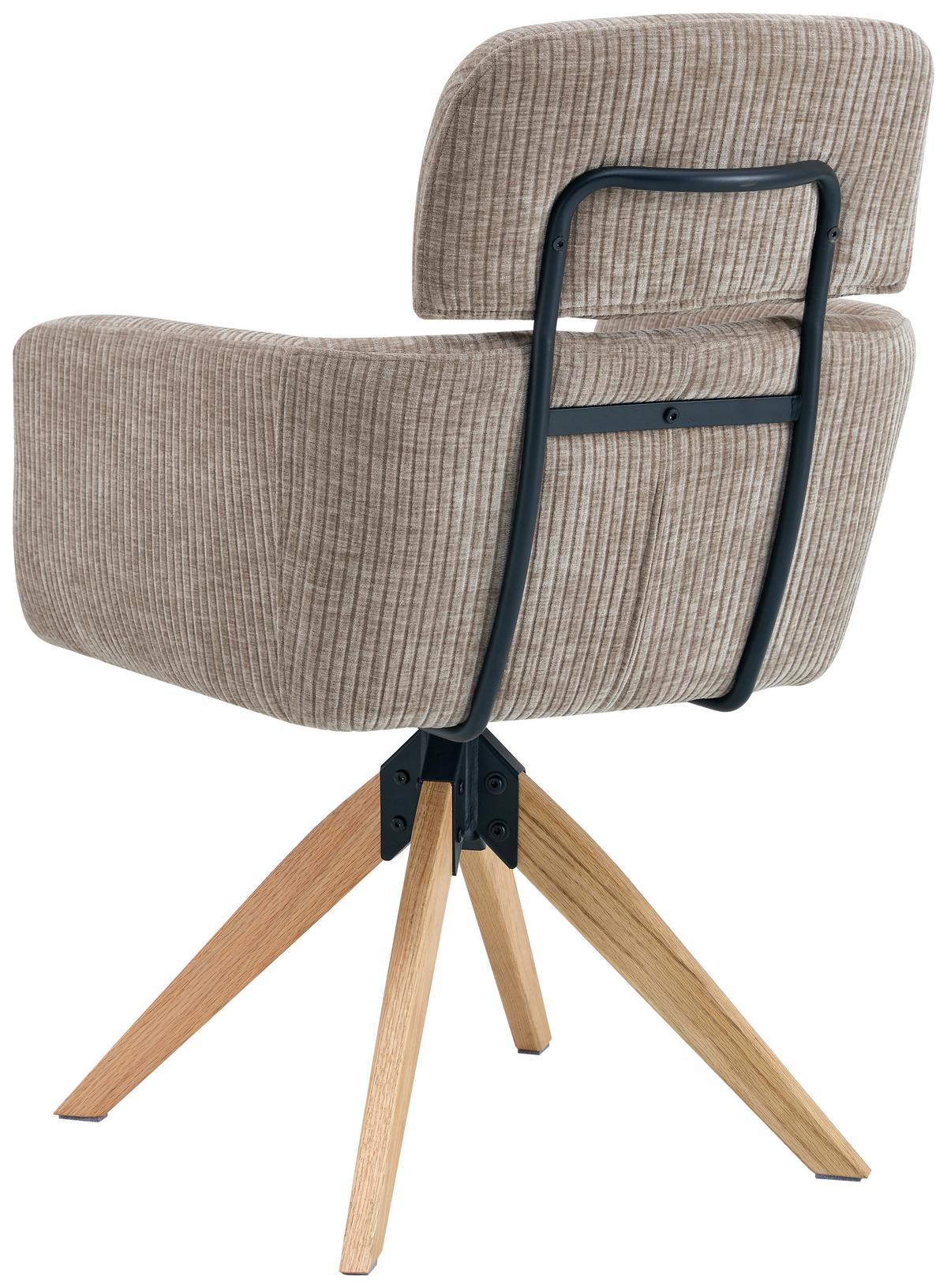 Armlehnstuhl Mattis Cord beige, B: 60 cm - Beige/Naturfarben, KONVENTIONELL, Holz/Textil (60/90/69cm) - Livetastic