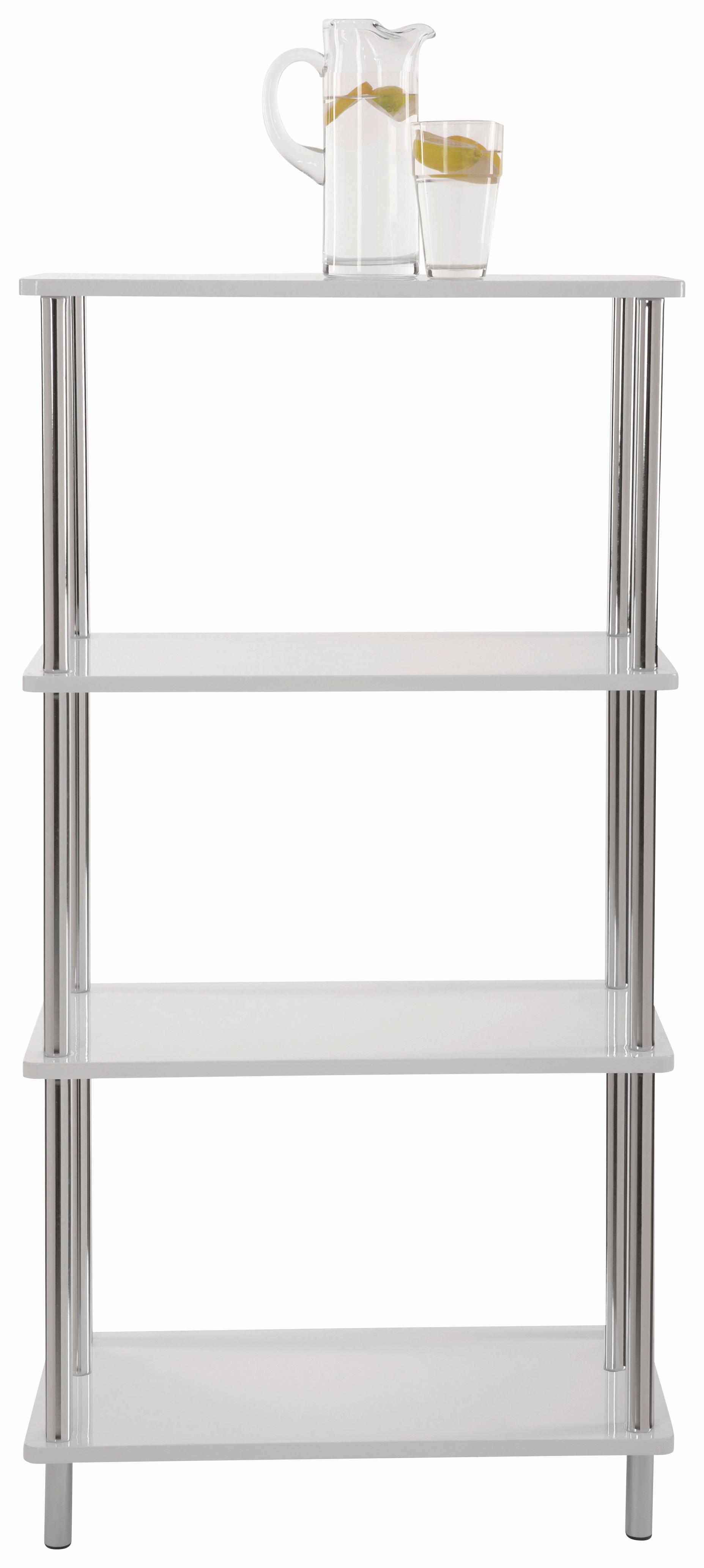 Regal Tim B 60cm, Weiß - Chromfarben/Weiß, MODERN, Holz/Holzwerkstoff (60/120/30cm) - Möbelix Exklusiv