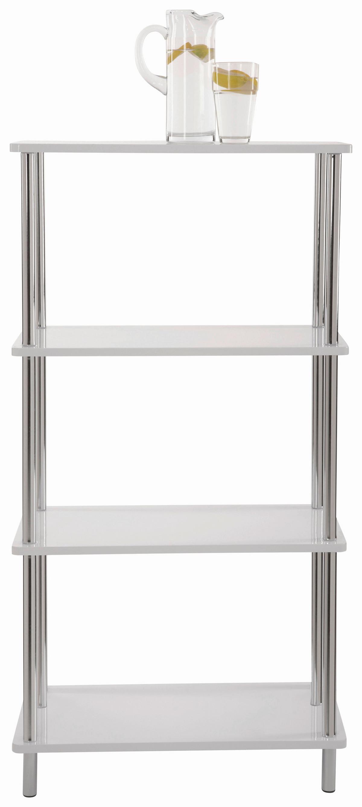 REGÁL TIM 2 - bílá/barvy chromu, Moderní, kov/kompozitní dřevo (60/120/30cm) - Möbelix Exklusiv