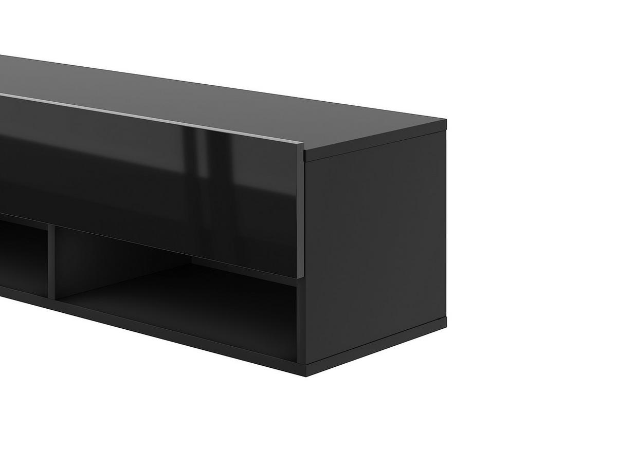 Lowboard Derby 100 - Schwarz Hochglanz/Schwarz, Design, Holzwerkstoff (100/31,5/32,5cm) - Livetastic