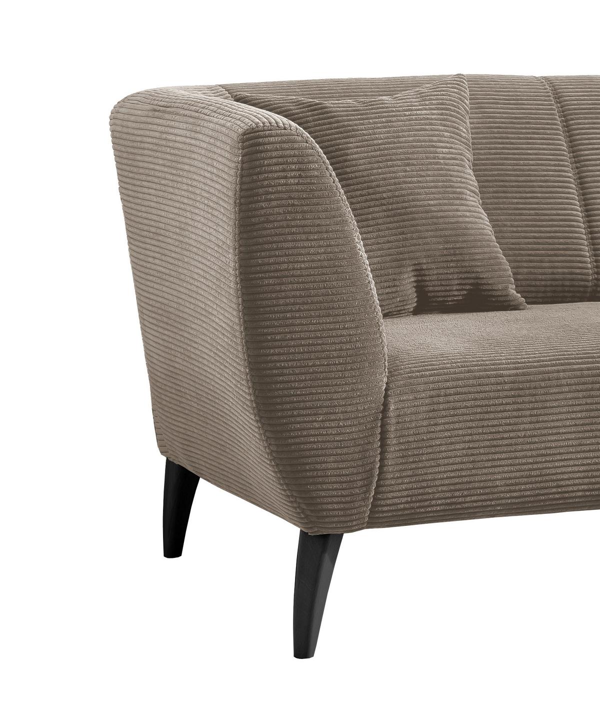 2-Sitzer-Sofa Colori Graubraun Rücken Echt - Graubraun/Schwarz, MODERN, Textil (172/83/88cm) - MID.YOU