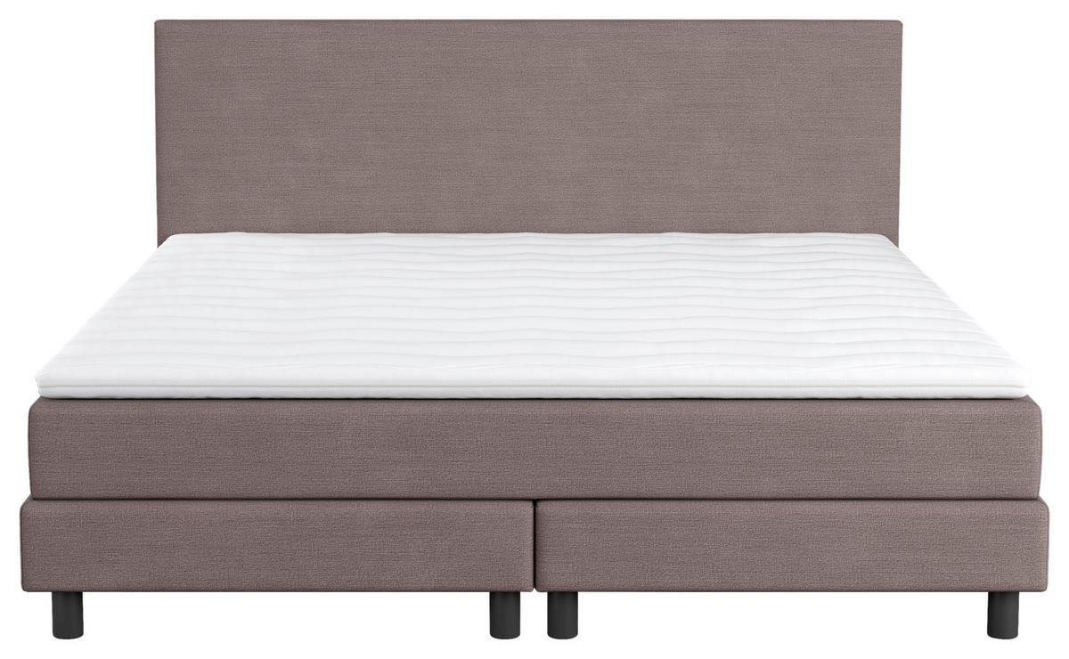 Boxbett mit Topper 180x200 Andorra - Taupe/Schwarz, MODERN, Holzwerkstoff/Textil (180/200cm) - MID.YOU