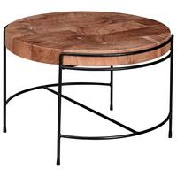 Konferenční stolek z masivního dřeva - černá/barvy akácie, Konvenční, kov/dřevo (62/62/40cm) - MID.YOU