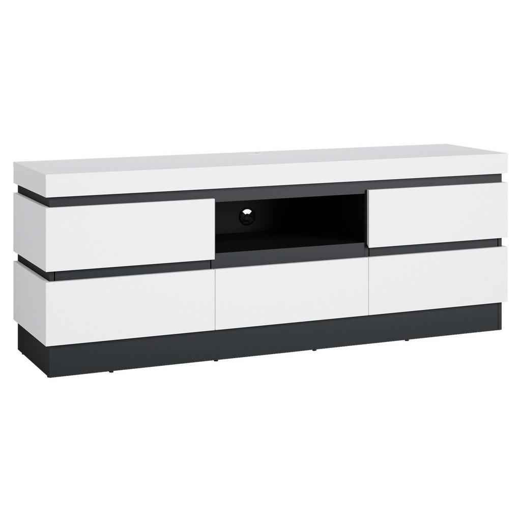 TV-Lowboard Campania B: 180,2 cm Anthrazit, Weiß