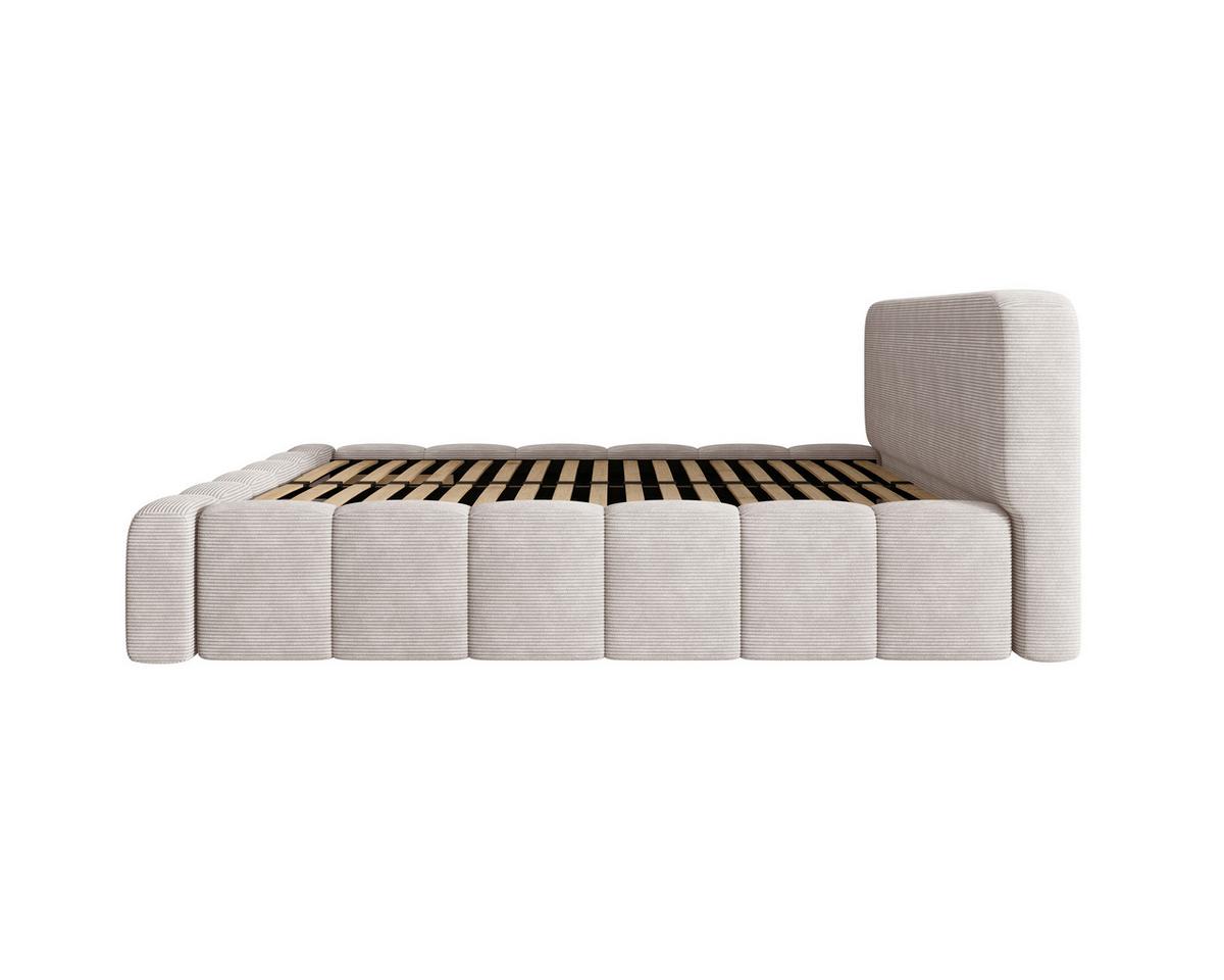 Polsterbett Deli 120 Beige LF: 120x200cm - Beige/Schwarz, MODERN, Textil/Metall (120/200cm) - MID.YOU